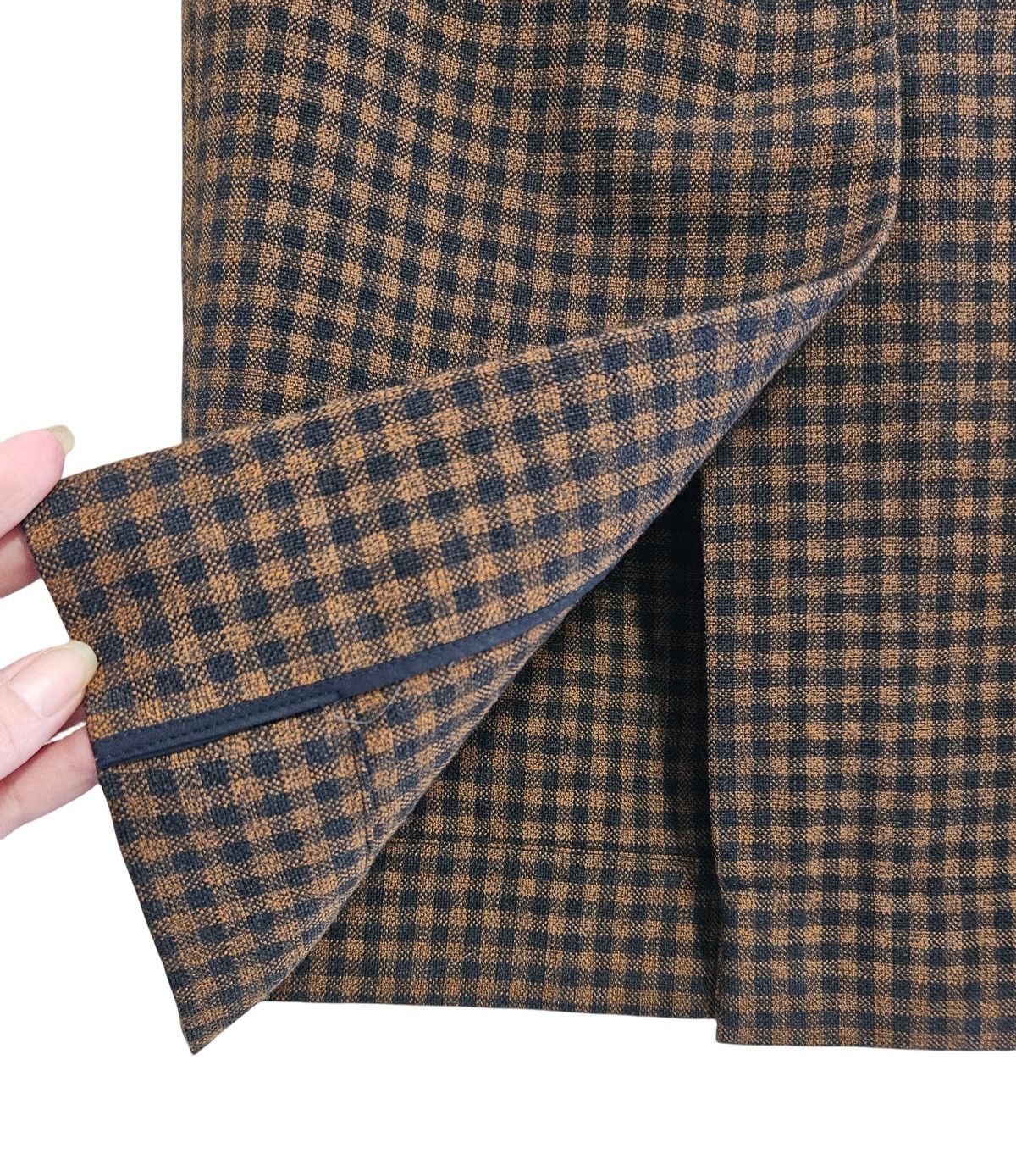 Isa Arfen 2016 ISA ARFEN 100%Virgin Wool Plaid Elegant Pencil Skirt Size 27" / US 4 / IT 40 - 13 Thumbnail