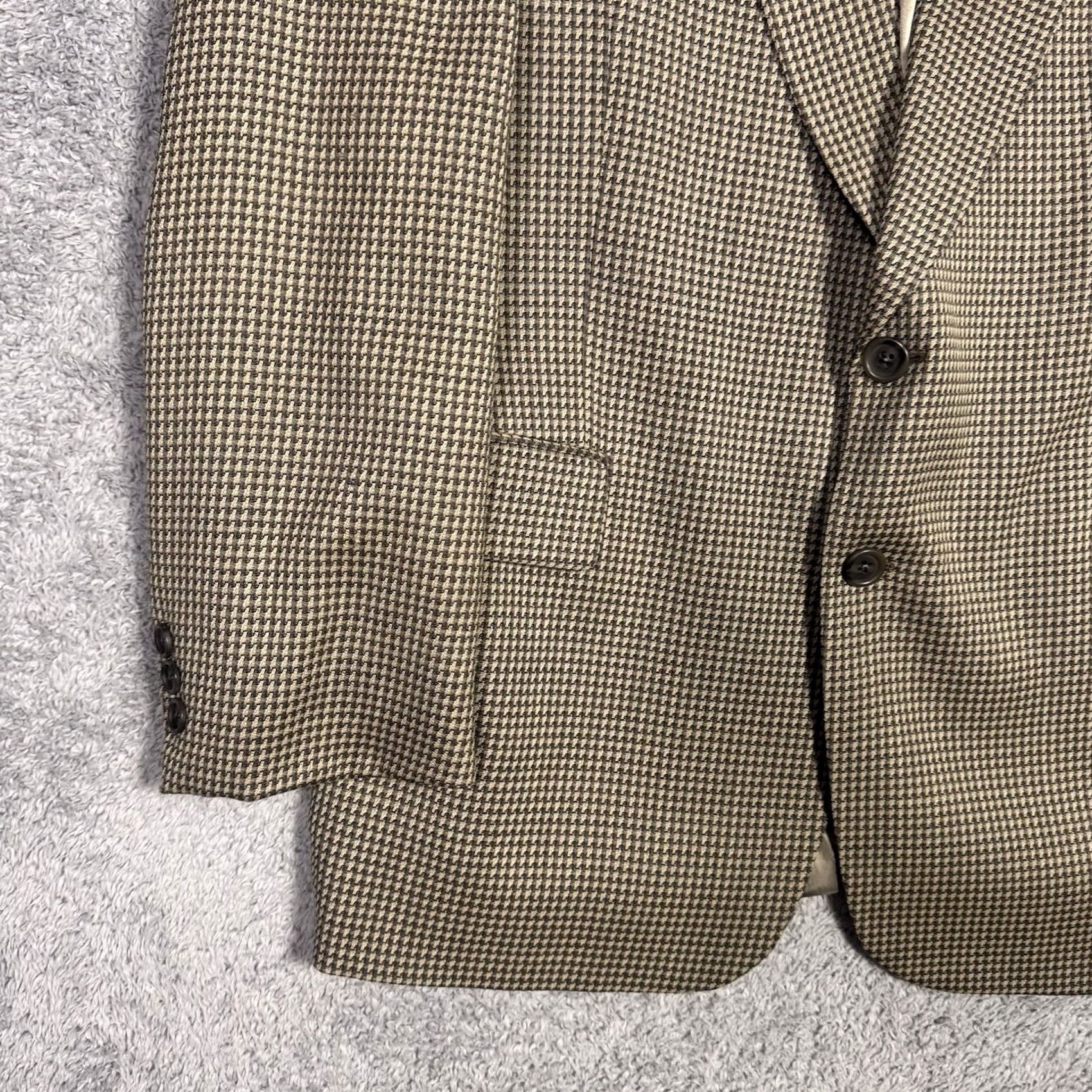 Jack Victor Jack Victor Blazer Men 42L Pure Virgin Wool Houndstooth Tweed Sport Coat Montreal Size 42R - 4 Thumbnail