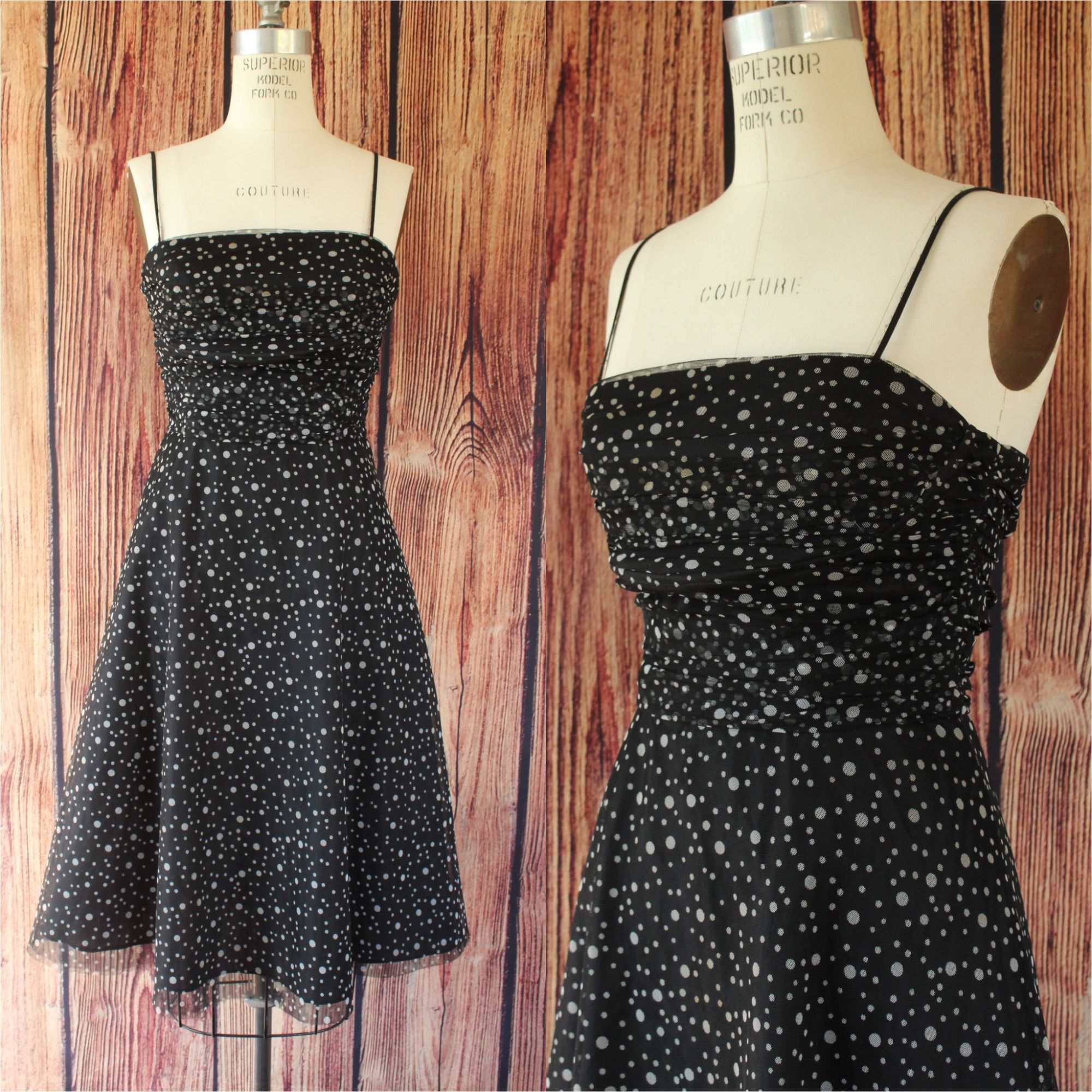 Other Jessica Howard Dress, Black with Gray Polkadots, Size 8, Fit Size M / US 6-8 / IT 42-44 - 1 Thumbnail
