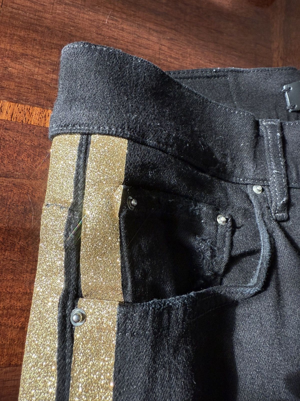 Amiri Amiri Gold Glitter Jean Size US 30 / EU 46 - 6 Thumbnail