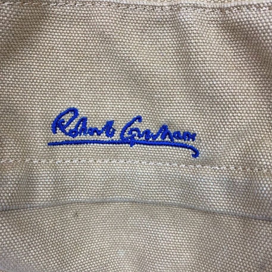 Robert Graham Robert Graham Backpack/Book Bag Beige/Tan Canvas Leather Trim Drawstring Adult Medium Mens Size ONE SIZE - 5 Thumbnail