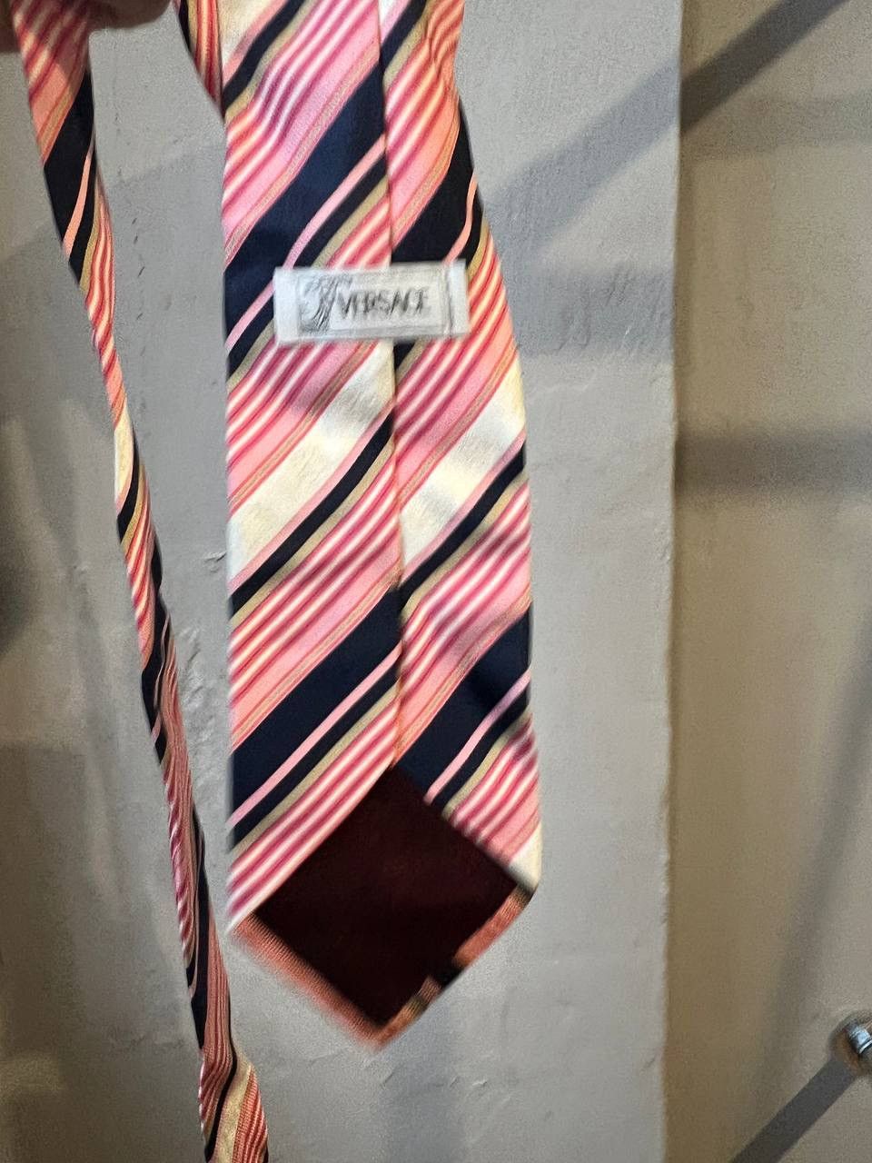 Versace VERSACE MEDUSA MULTILOGO VINTAGE SILK TIE PINK Size ONE SIZE - 9 Thumbnail