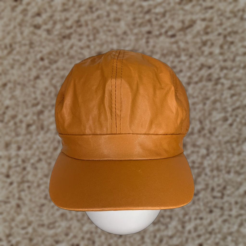 Vintage Beret Hat Cap Fitted One Size Brown PU Leather Velvet Classic French Look 90s Casual Unbranded Unisex Adults Hat/Cap Mens Womens Size ONE SIZE - 1 Thumbnail