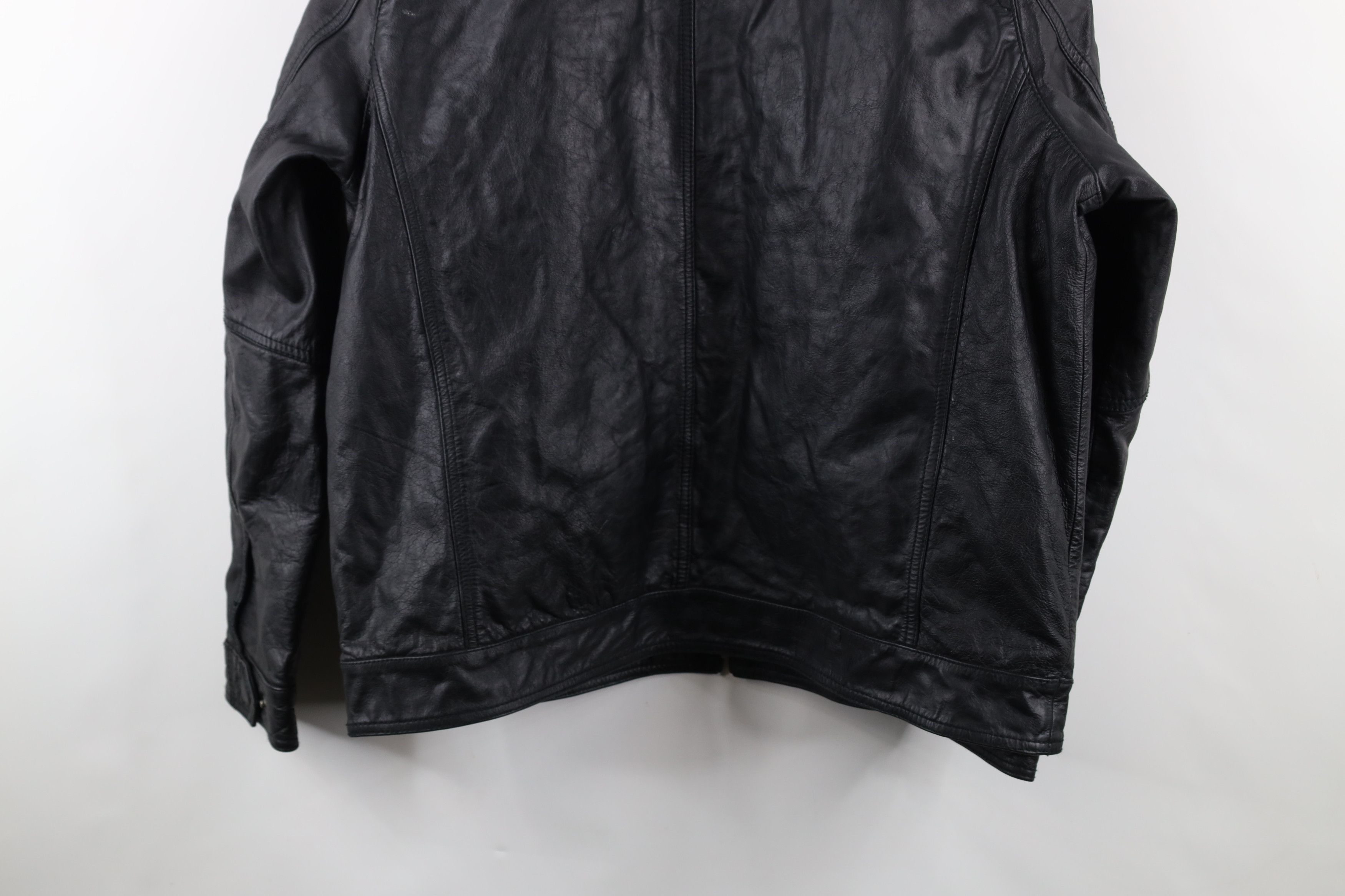 Dockers × Vintage Vintage Dockers Leather Quilted Full Zip Bomber Jacket Black Size US XL / EU 56 / 4 - 15 Thumbnail