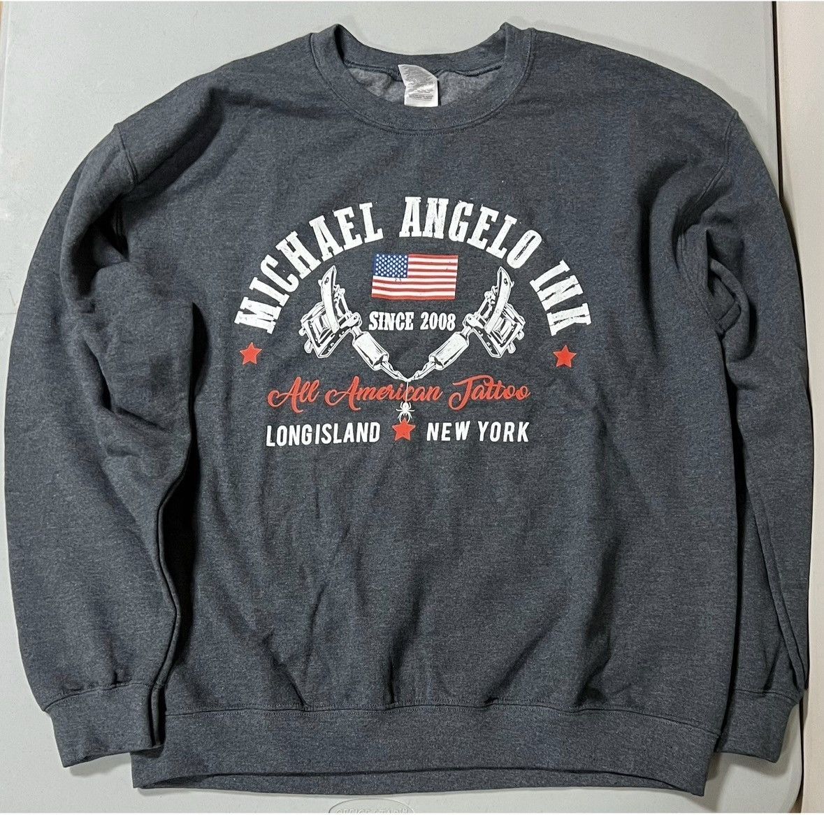 Gildan Michael Angelo Ink ‘All American Tattoo’ Pullover Size L ⛓️ Size US L / EU 52-54 / 3 - 2 Thumbnail