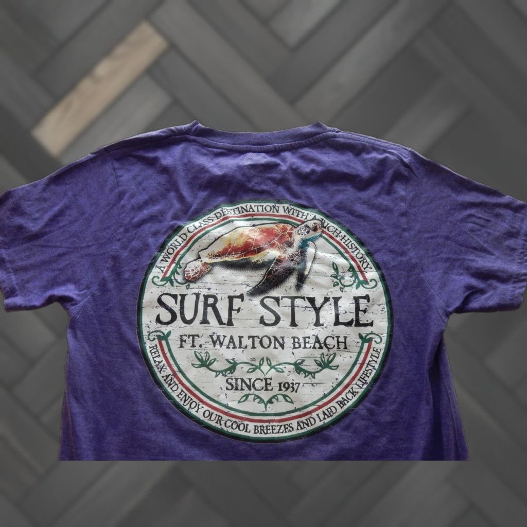 Vintage Surf Style Men's T Shirt Size S Purple Graphic Print Cotton Blend Short Sleeve Shirt Mens S I guess Size US S / EU 44-46 / 1 - 1 Thumbnail