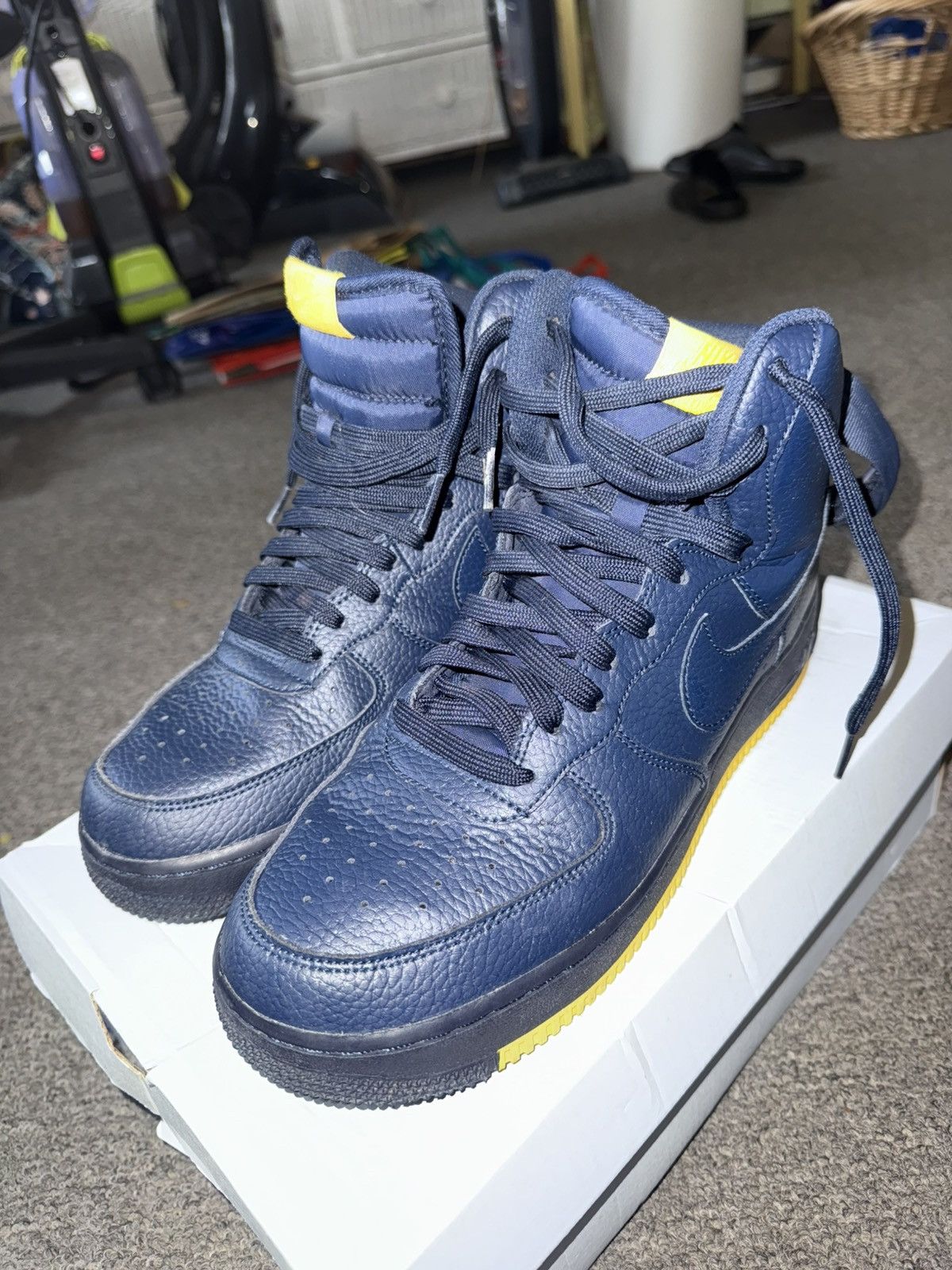Nike Nike Air Force 1 High Obsidian blue/gold Amerillo Size US 9 / EU 42 - 3 Thumbnail