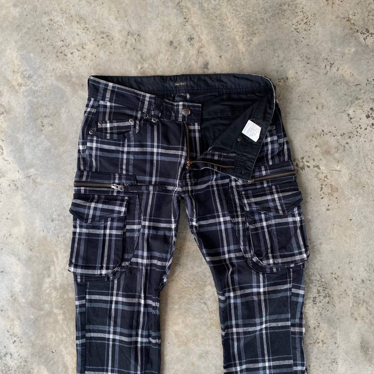 Japanese Brand BELL BELL CARGO CYBERPUNK PRISONER FLARED BONDAGE TARTAN Size US 29 - 8 Thumbnail