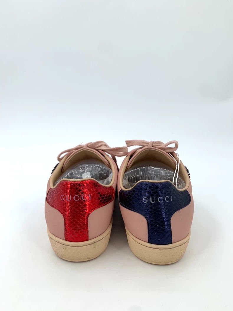 Gucci Gucci Size 35 Pink webbing mandarin duck tail lace-up casu Size US 5 / EU 37 - 4 Thumbnail
