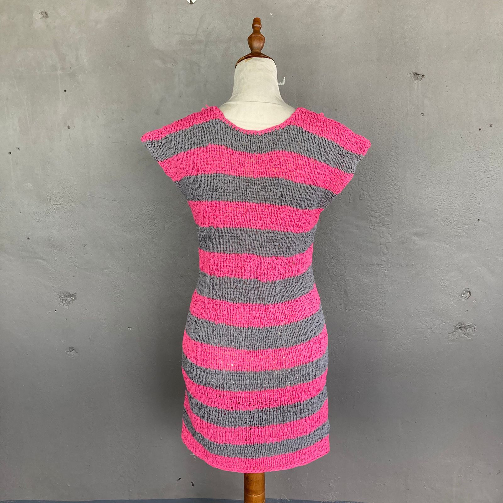 Pleats Please Issey Miyake Pleats Please - Vintage Knitted Striped Dress Size M / US 6-8 / IT 42-44 - 4 Thumbnail