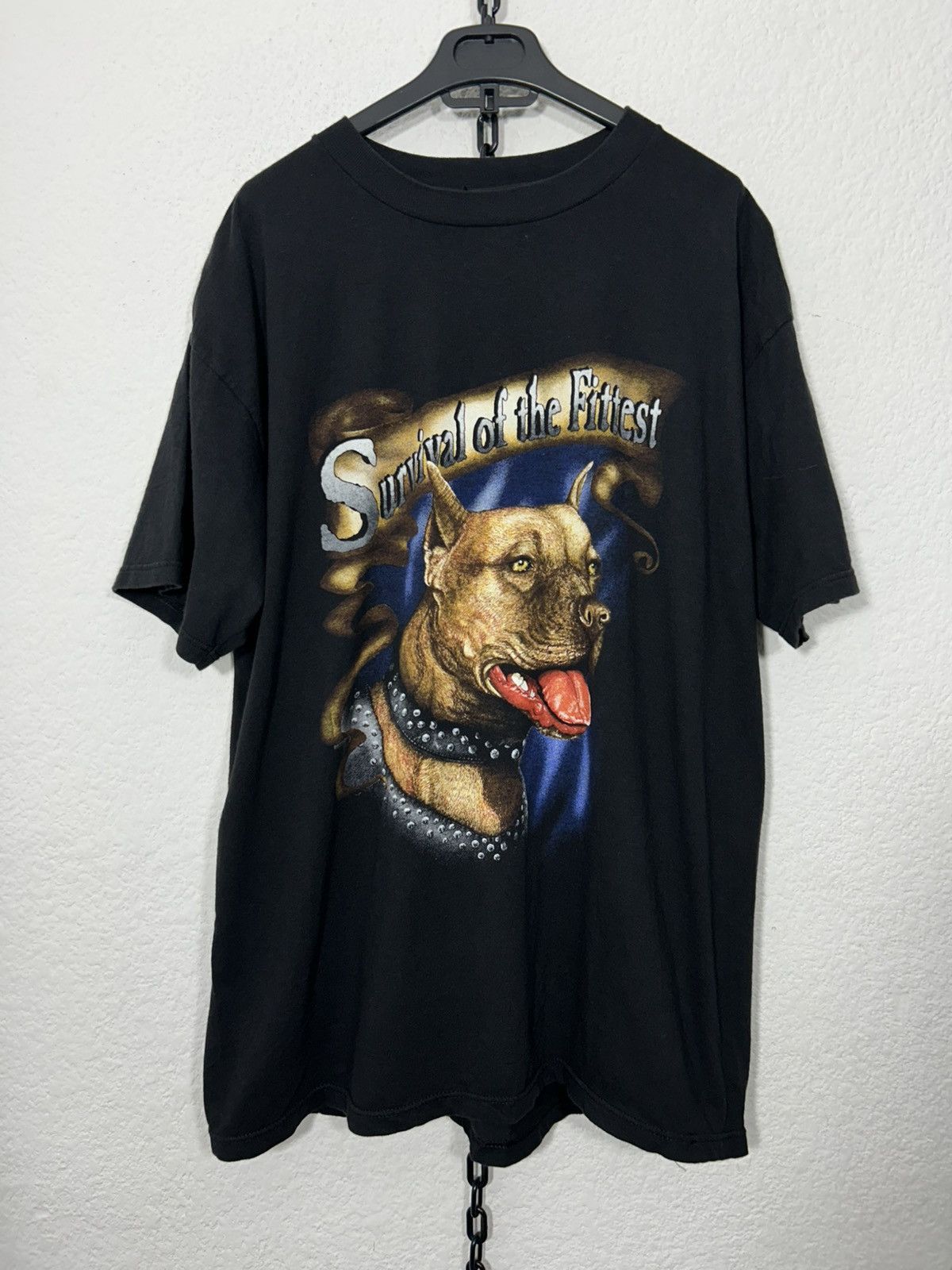 Harley Davidson × Vintage 90s Survival of the Fittest Pitbull Size US XL / EU 56 / 4 - 1 Thumbnail