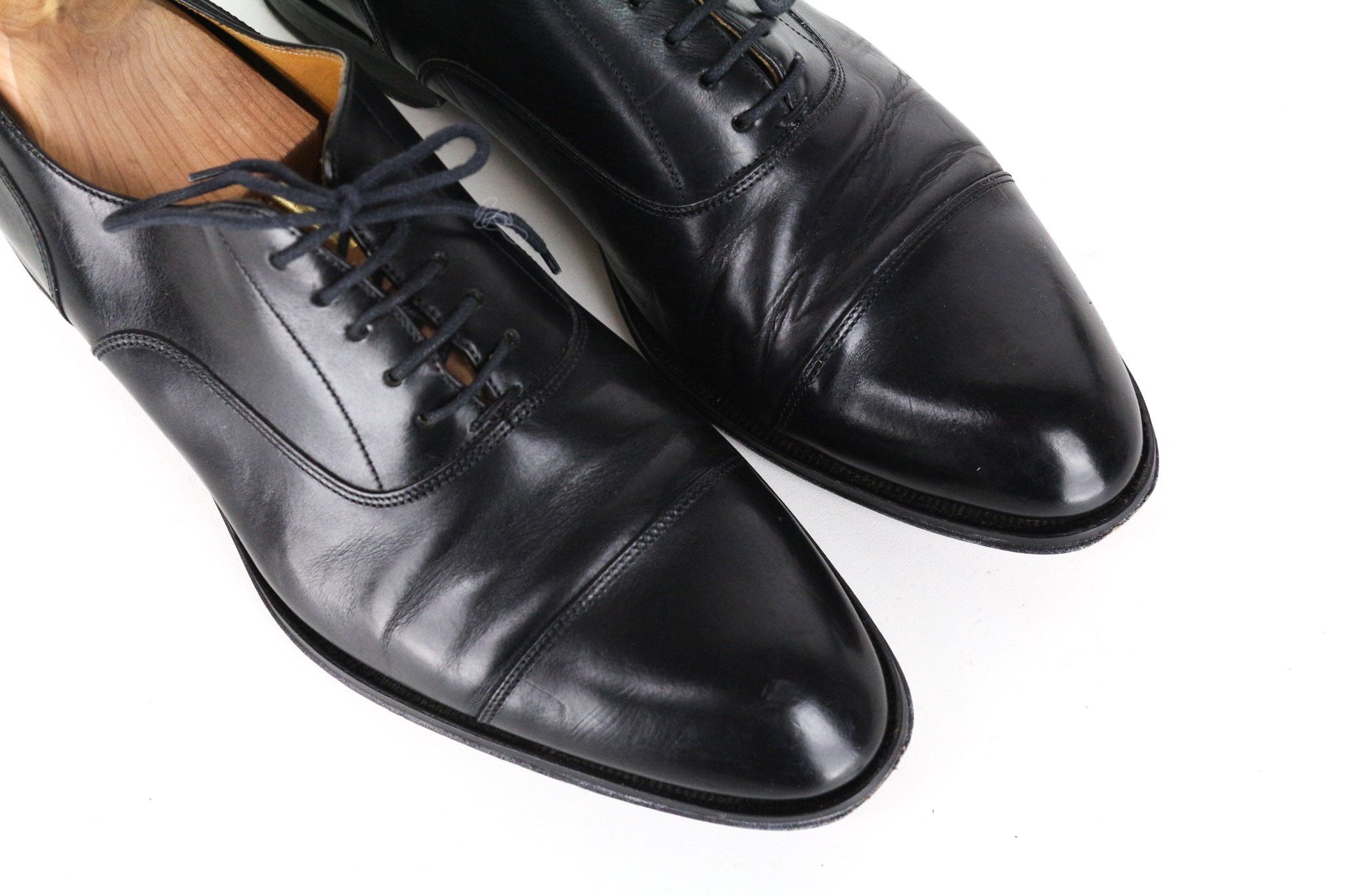 Suitsupply EU41 Black Leather Laced Low-Top Shoes 73212 Size US 8 / EU 41 - 7 Thumbnail