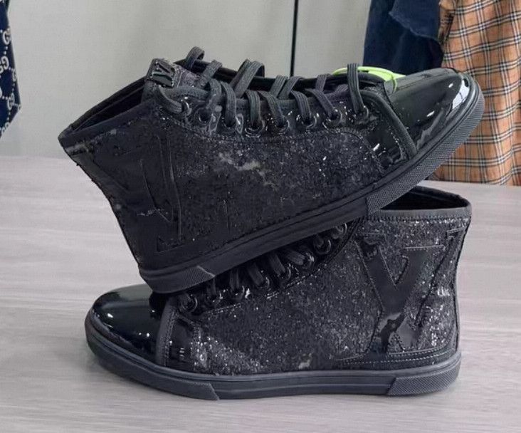 Louis Vuitton Louis Vuitton Felt Sequined High-Top Sneakers -2508 Size US 5.5 / EU 38 - 5 Thumbnail