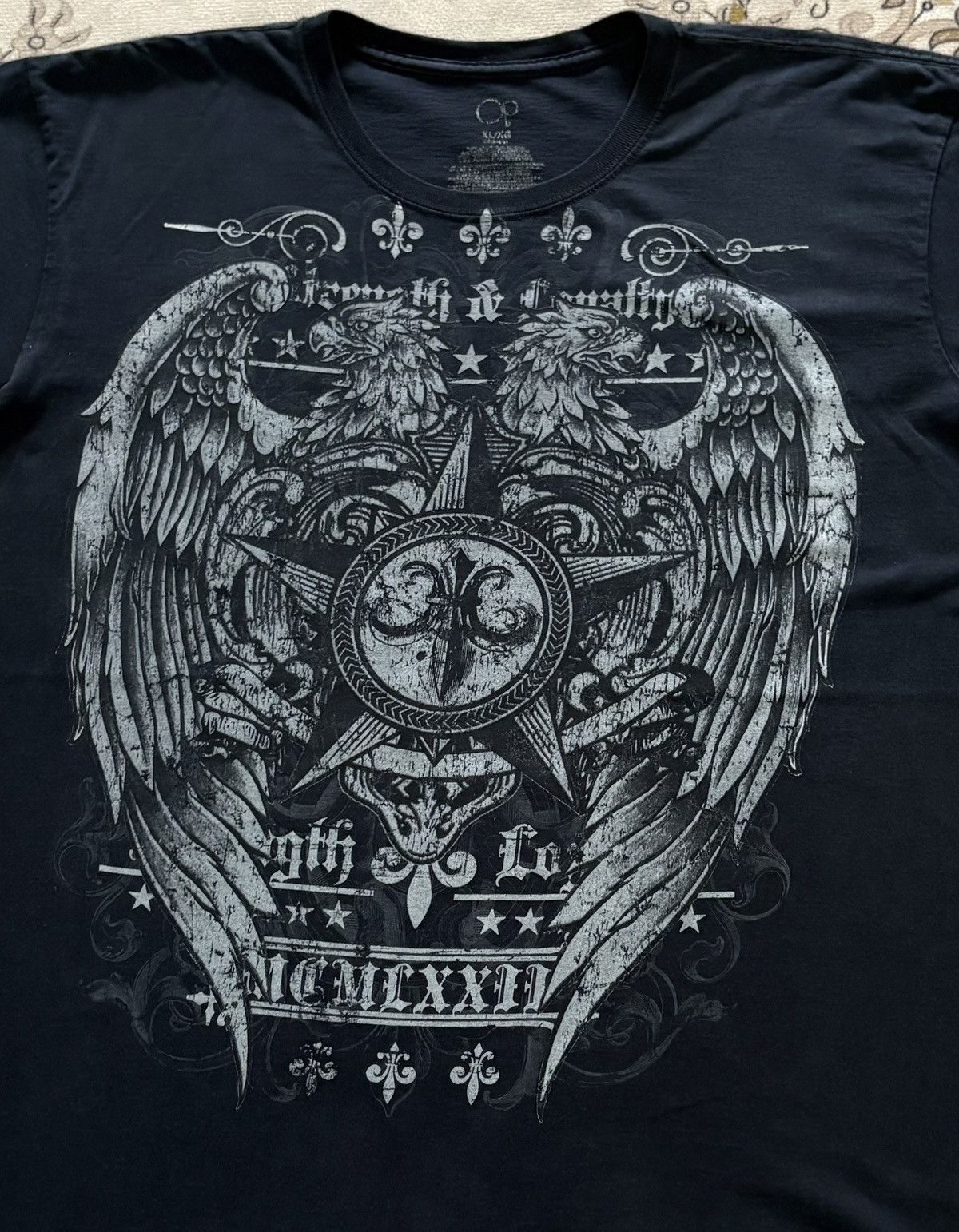 Affliction × Japanese Brand × Ocean Pacific Ocean Pacific Over Print Affliction style T-Shirt Size US XL / EU 56 / 4 - 3 Thumbnail
