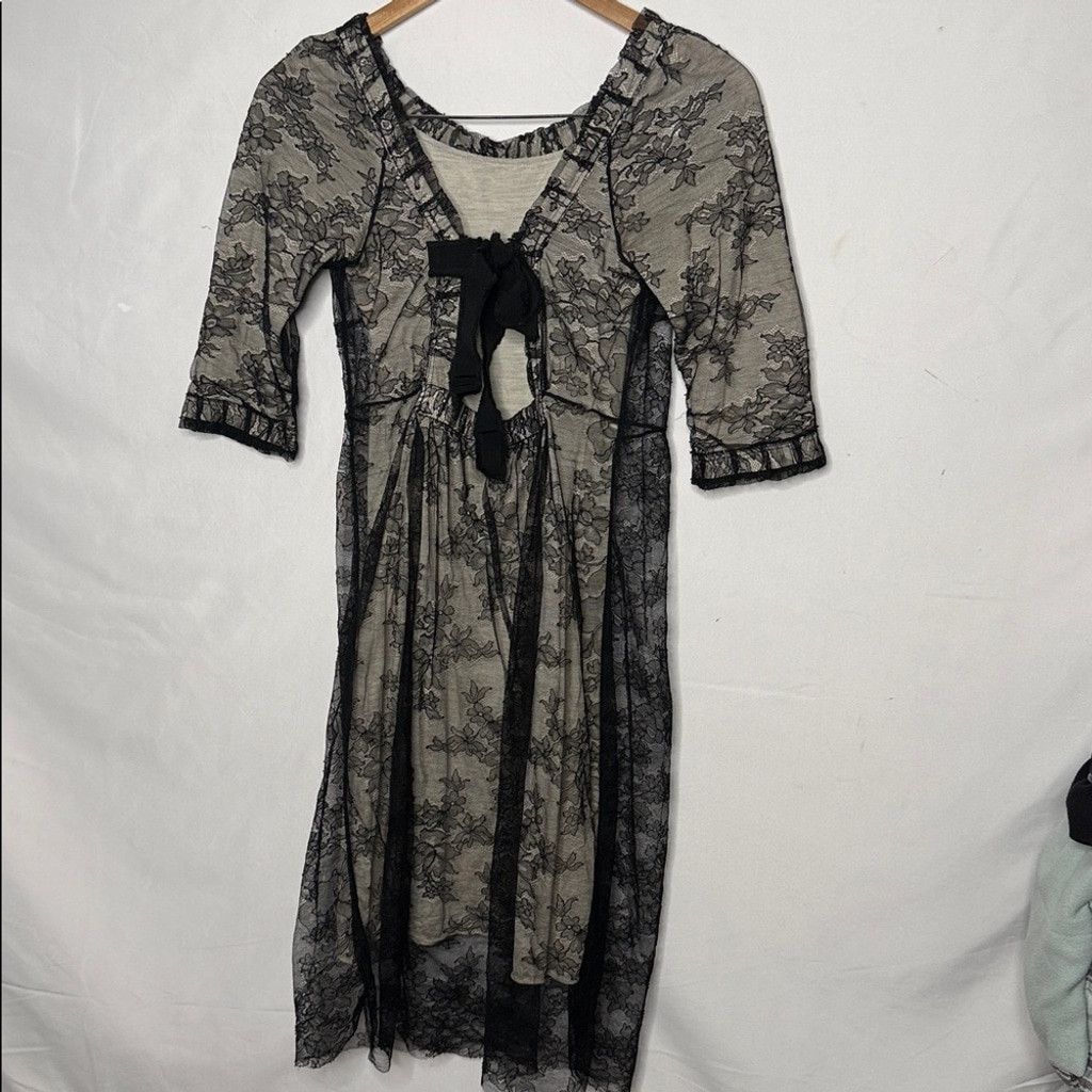 Marc Jacobs Marc Jacobs black floral lace overlay fitted midi dress sz 2 Size XS / US 0-2 / IT 36-38 - 6 Thumbnail