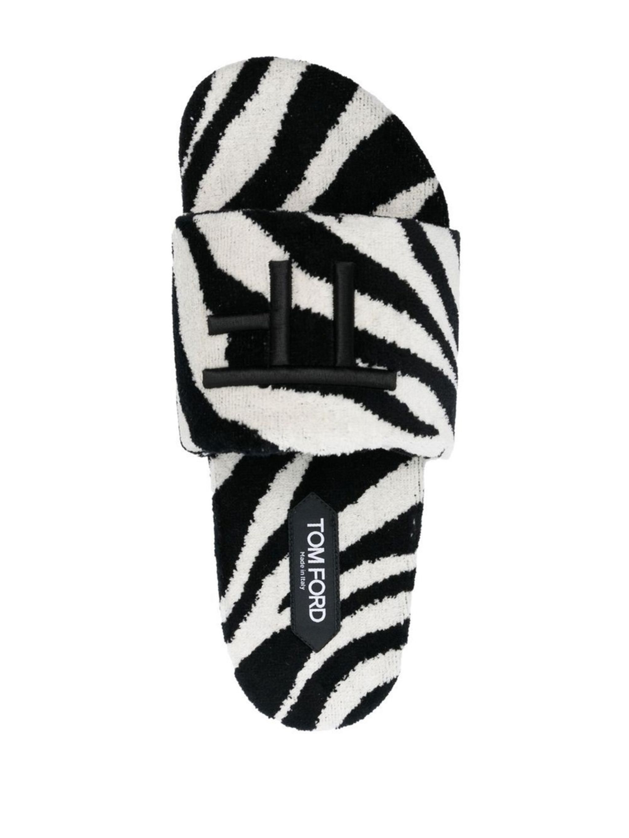 Tom Ford o1loc1c0924 W3162 Slides in Black/White Size US 11 / IT 41 - 4 Thumbnail
