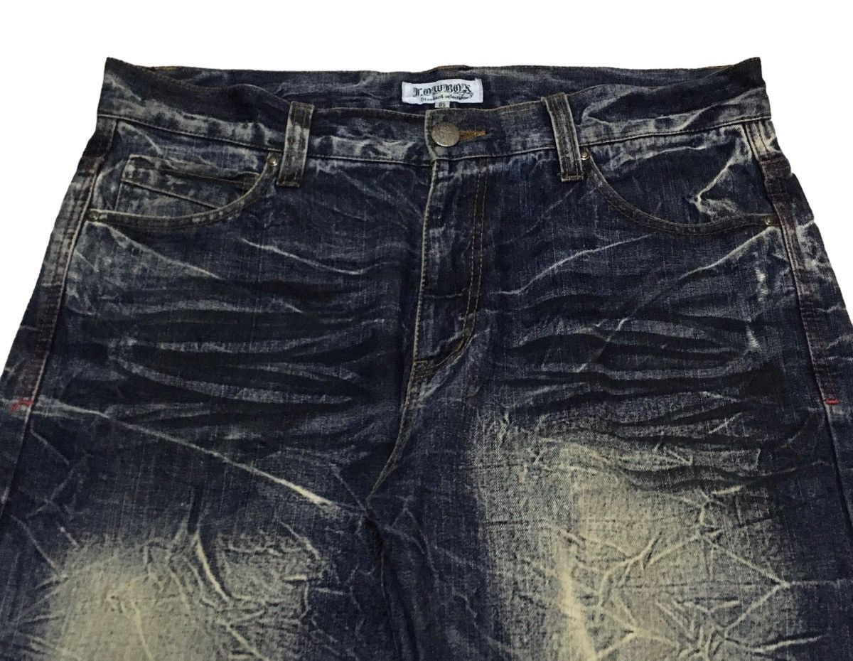 If Six Was Nine × LOWBOX × Vintage Lowbox Asymmetrical Muddy Wash Cargo Flared Denim Jeans 90s Size US 35 - 3 Thumbnail