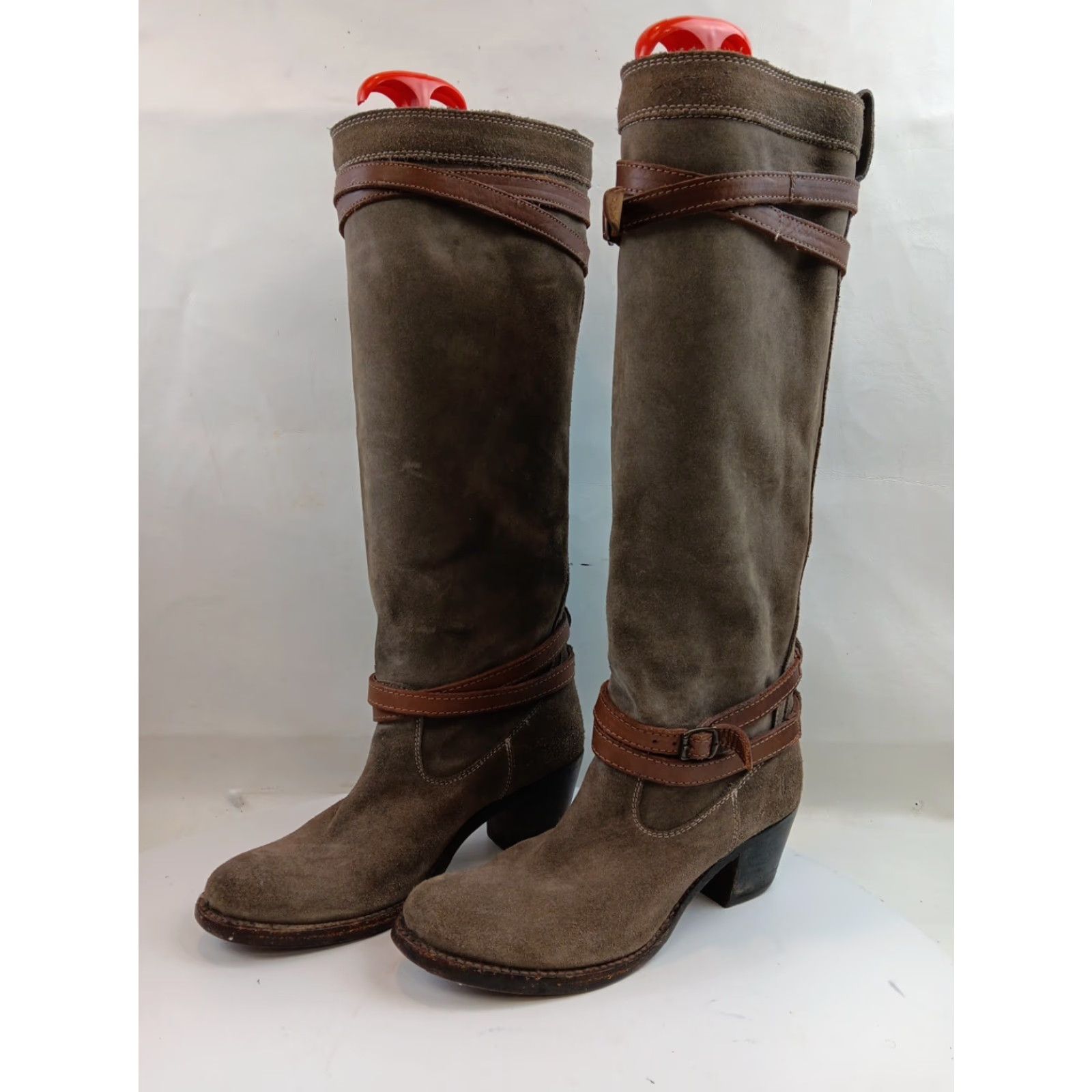 Frye Frye Jane Strappy Boot Suede Nubuck Fatigue Size 6.5 Boots Women Fatigue Suede Nubuck Mid-Calf 6.5 Womens Frye Jane Fatigue Size US 7 / IT 37 - 3 Thumbnail