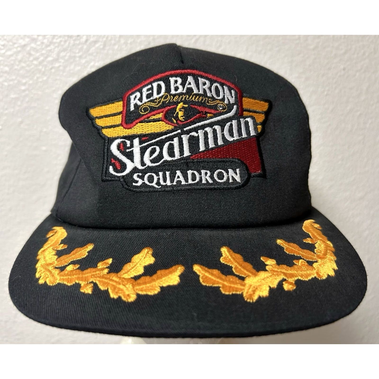 Vintage VINTAGE Red Baron Stearman Squadron Promo Black Hat Cap Snapback Size ONE SIZE - 2 Thumbnail