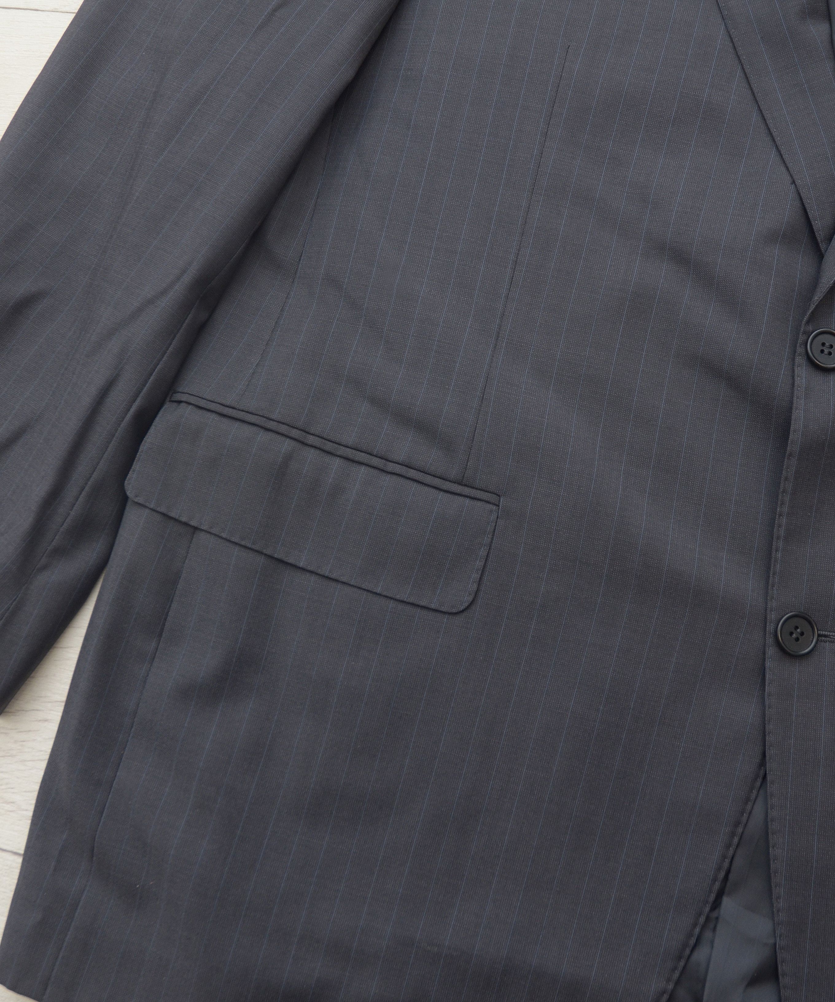 Canali Canali Travel Water Resistant Two Button Gray Strips Blazer Size 46R - 5 Thumbnail