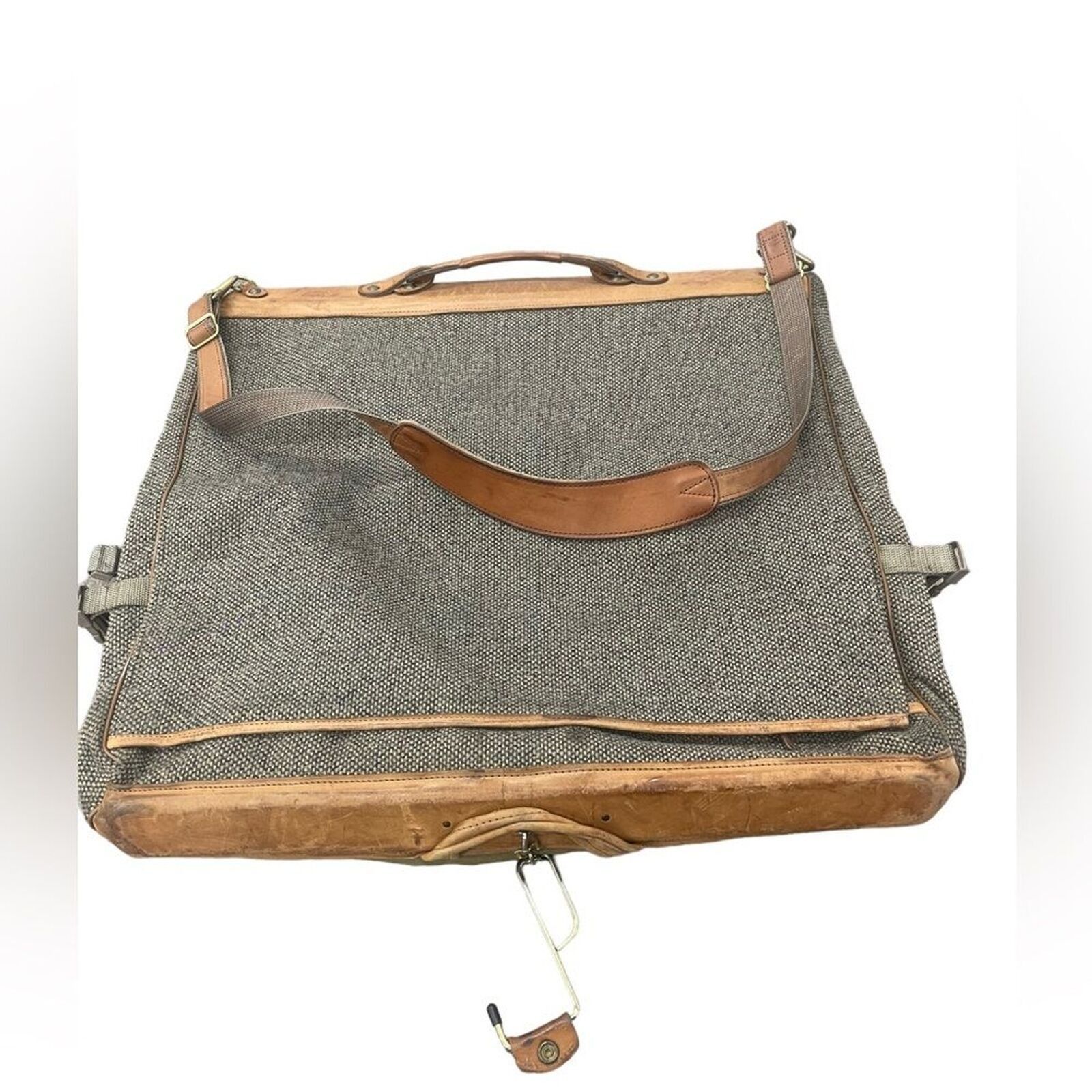 Hartmann Vtg Hartmann Leather Tweed Hanging Garment Travel Bag Size ONE SIZE - 8 Thumbnail