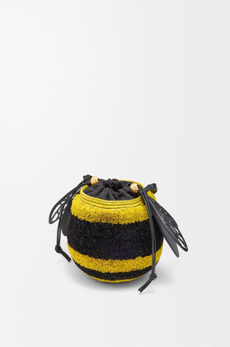 Loewe o1in1g0526 Size: OS / Ibiza Bee Basket Bag in Yellow/Black Size ONE SIZE - 7 Thumbnail