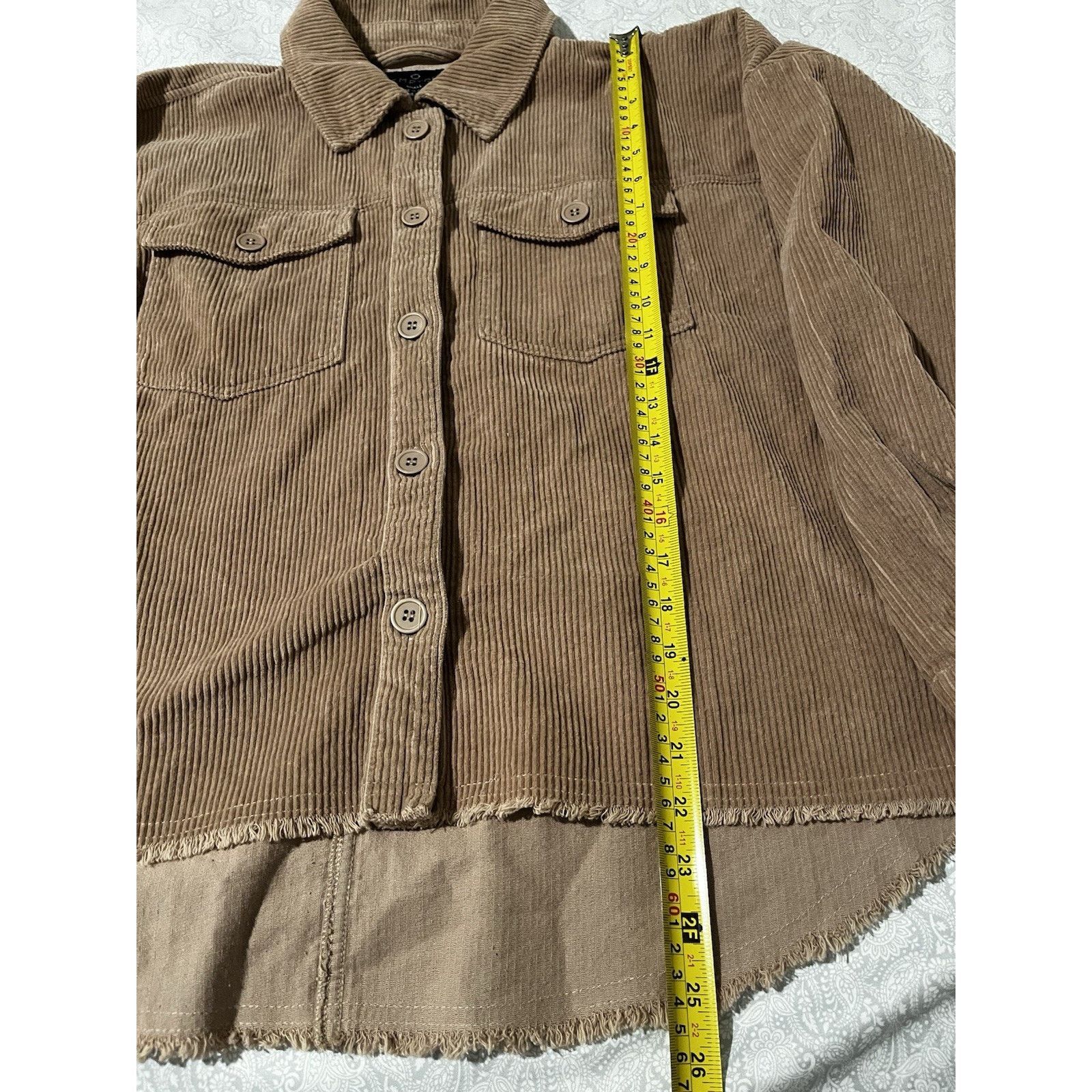 Empyre Empyre Corduroy Shacket Womens Small Oversized Tan Button Up Size S / US 4 / IT 40 - 8 Thumbnail