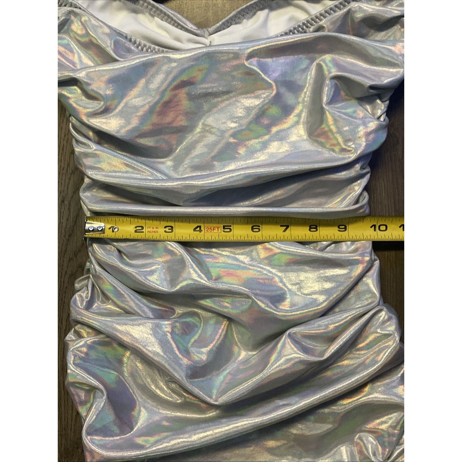 Norma Kamali Norma Kamali Bill Mio Swimsuit XS NWT Silver Iridescent Size ONE SIZE - 8 Thumbnail