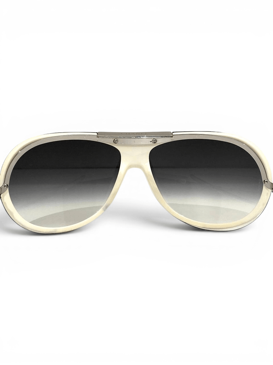 Chanel Chanel CC Logo Aviator Gradient Tint Shield Sunglasses Y2K Size ONE SIZE - 9 Thumbnail