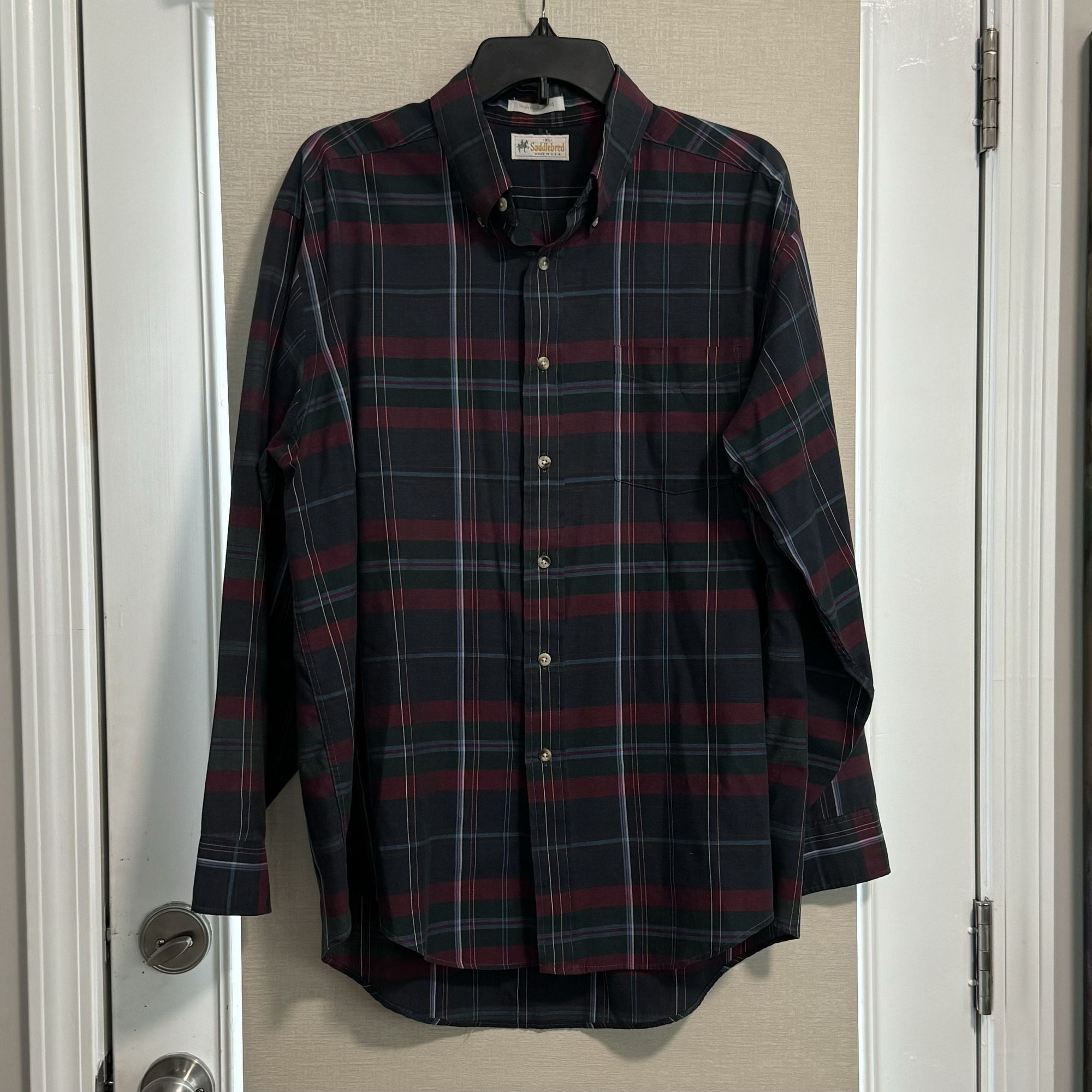 Saddlebred Saddlebred Men's Single Needle Tailoring Plaid Shirt XL Size US XL / EU 56 / 4 - 3 Thumbnail