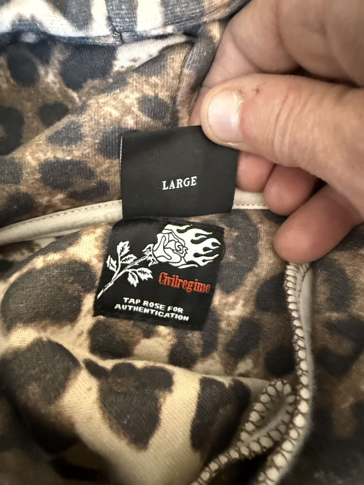 Civil Regime Civil Regime Leopard Print Crop Hoodie Size Large Size L / US 10 / IT 46 - 4 Thumbnail
