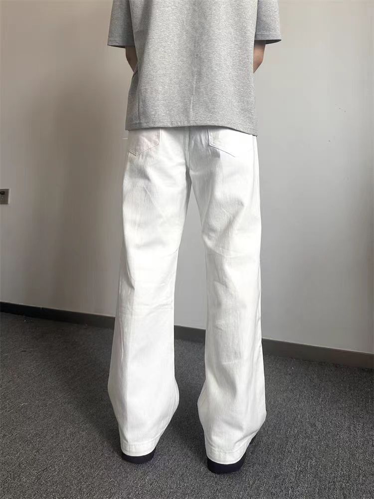 Japanese Brand × Jean High Street White Wide Leg Straight Leg Casual Jeans Size US 34 / EU 50 - 5 Thumbnail