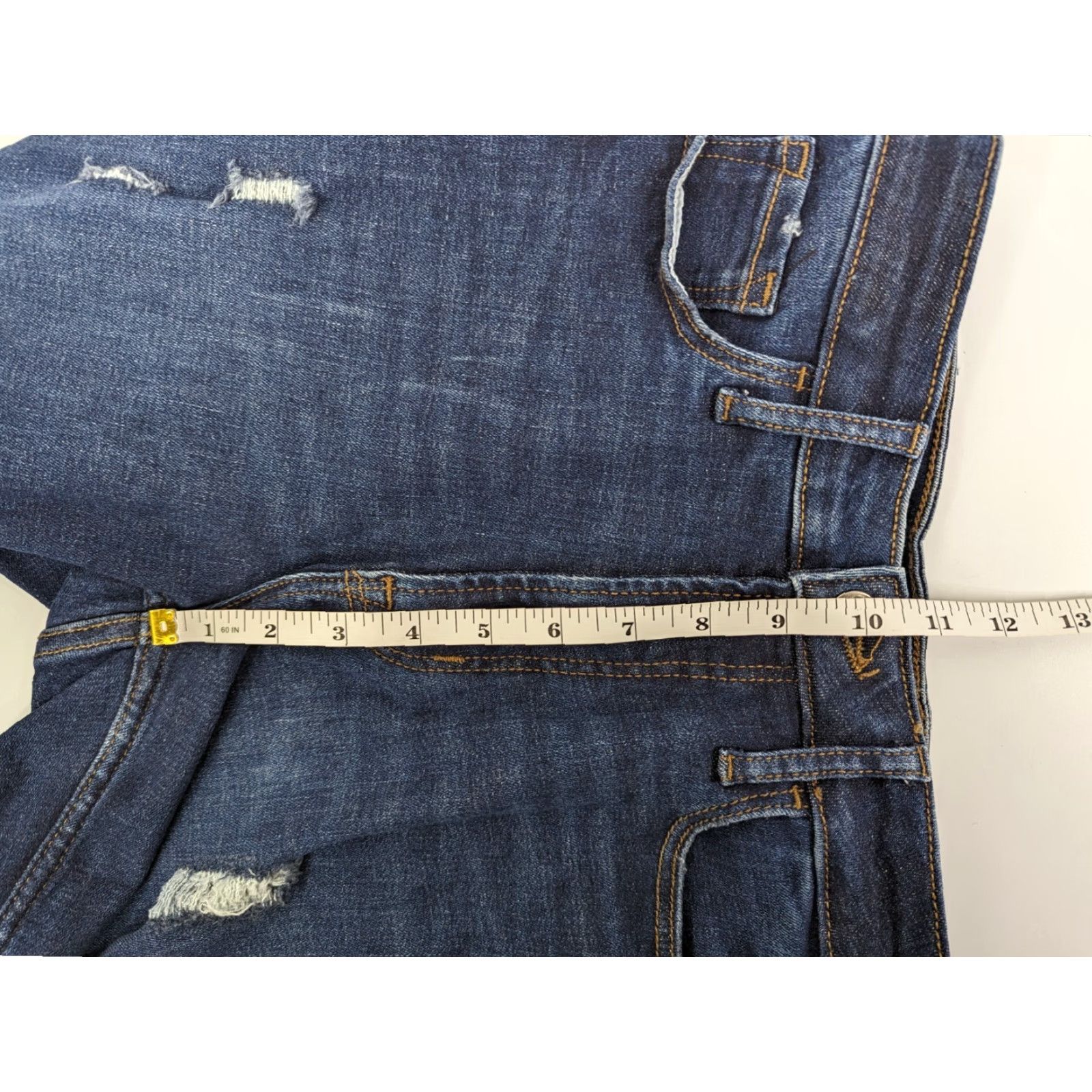 Old Navy Old Navy Jeans Skinny Rockstar 360 Stretch Extra High-Rise Distressed Sz 4 Blue Denim Womens Jeans Size 27" / US 4 / IT 40 - 5 Thumbnail