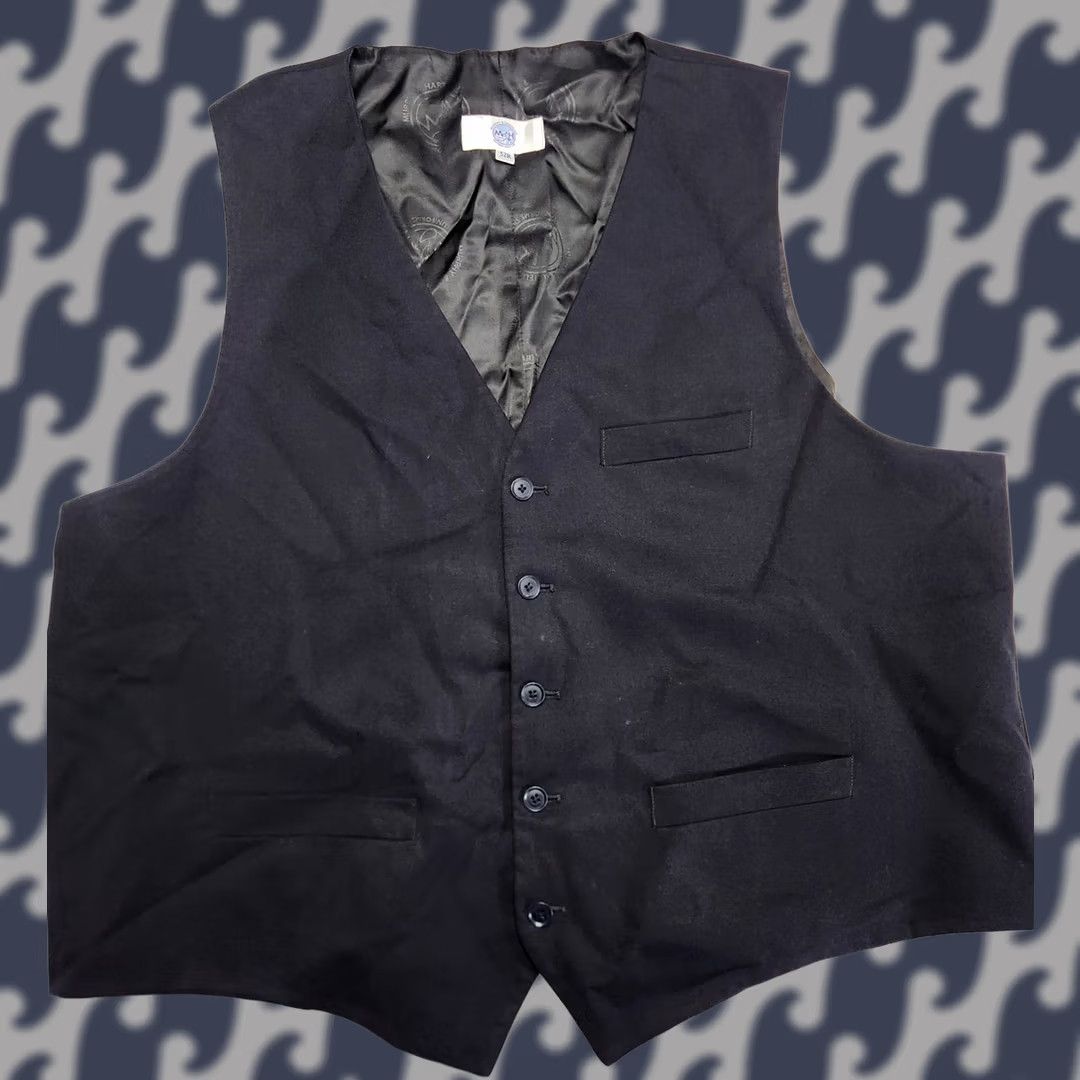 Vintage Murphy & Hartelius Vest Navy 52R 5 Button Nylon Polyester Lined Dry Clean Only Mens Vest Size US L / EU 52-54 / 3 - 1 Thumbnail