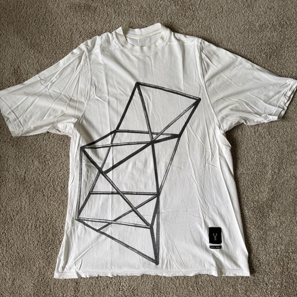 Rick Owens DRKSHDW geometric graphic white T-shirt