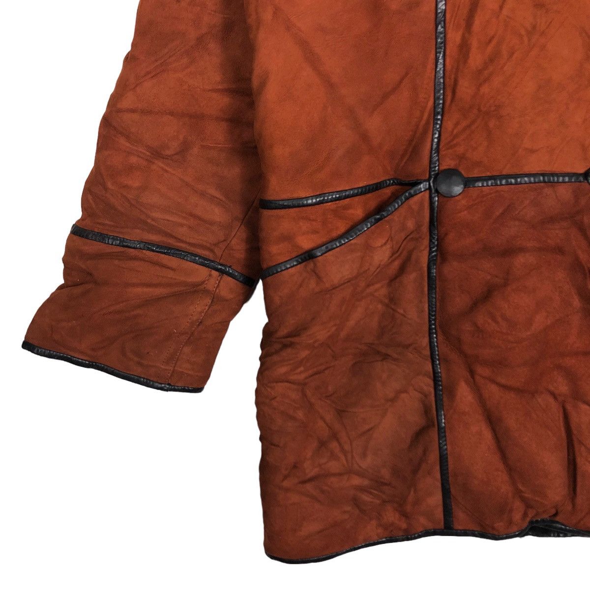 Japanese Brand 🔥Vtg Long Jacket Genuine Leather Original Shearling Fur Size US M / EU 48-50 / 2 - 4 Thumbnail