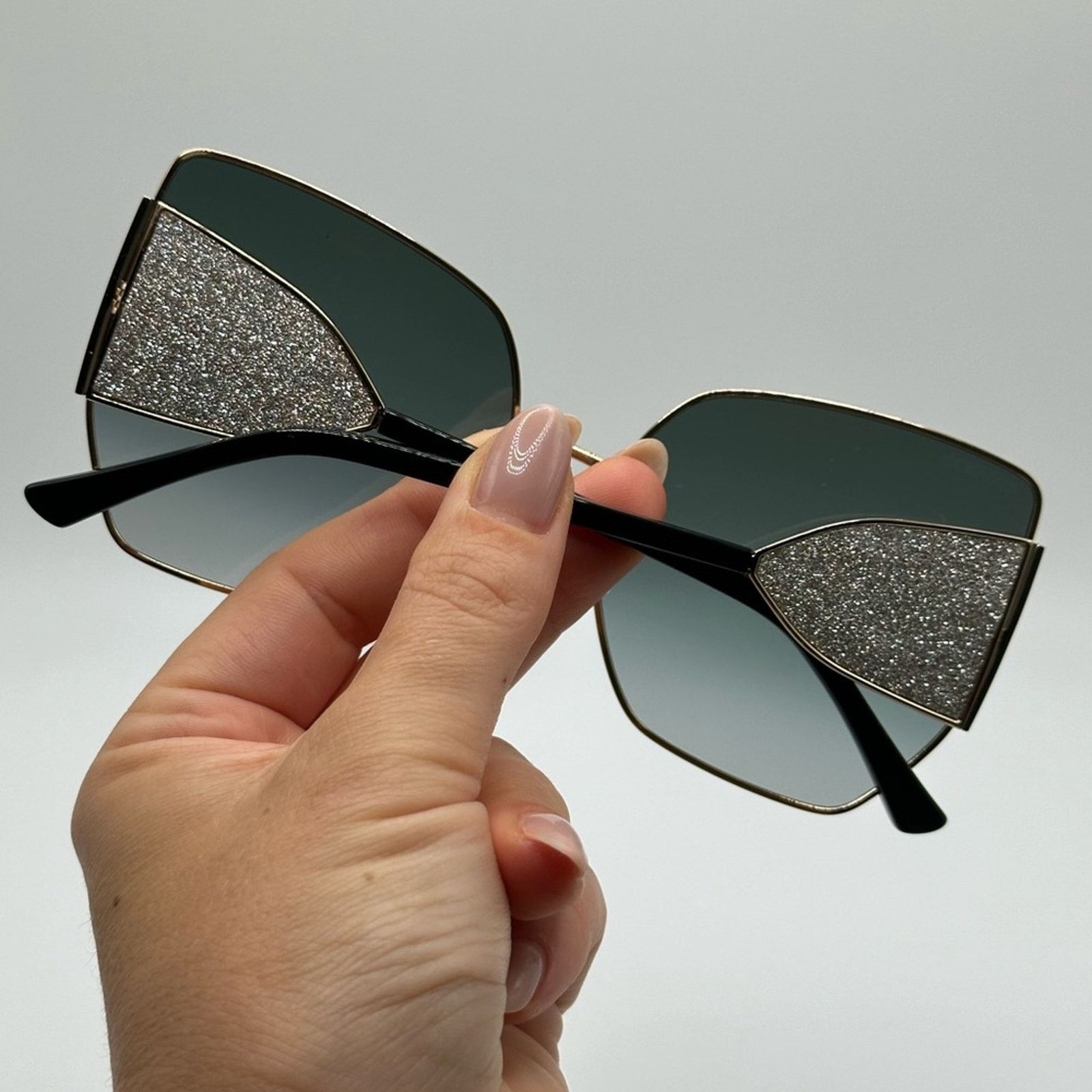 Jimmy Choo NEW JIMMY CHOO River/S 2M2 Black Oversized Women Sunglasses Size ONE SIZE - 11 Thumbnail