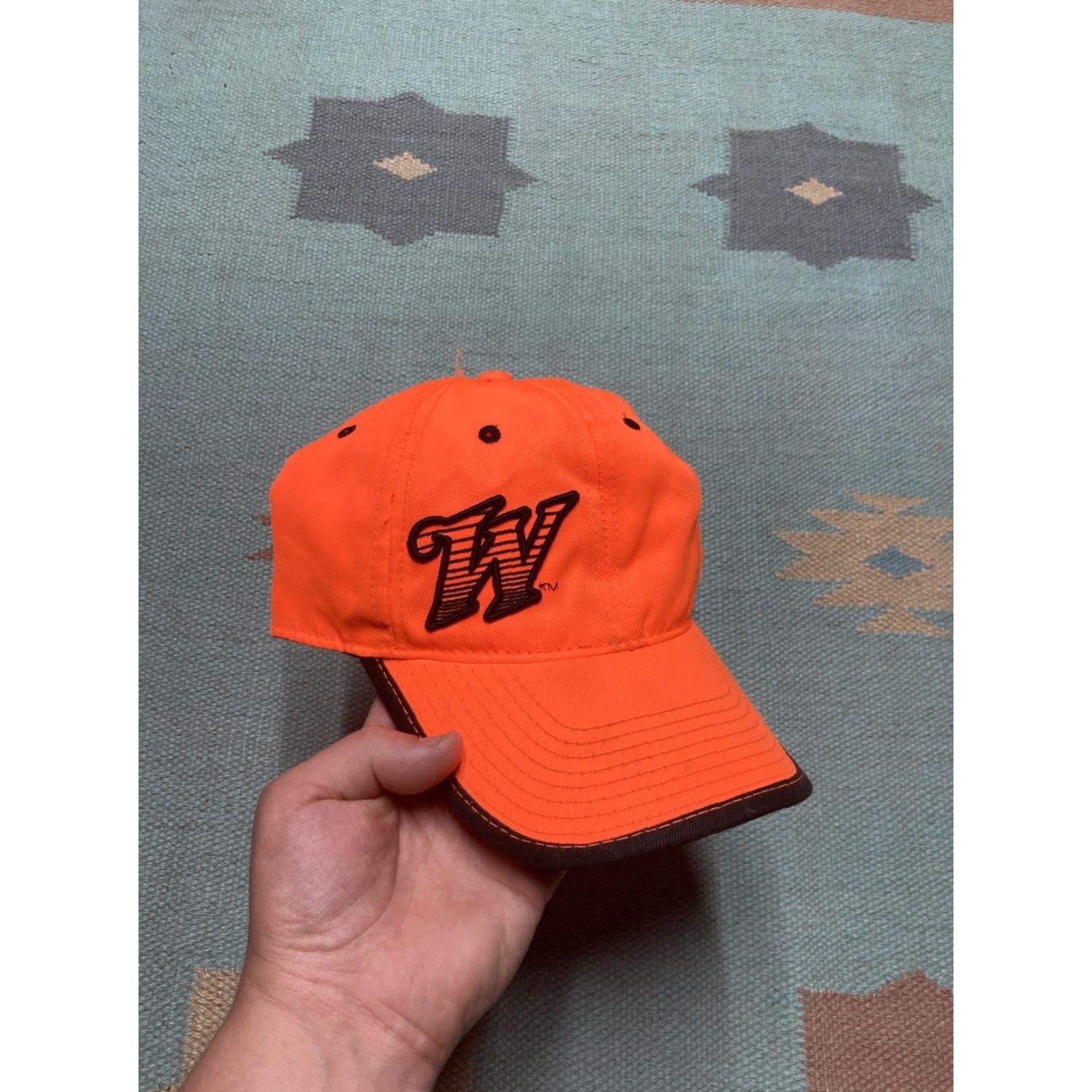 Vintage VINTAGE Winchester Strapback Hat Cap Hi Vis Blaze Orange Hunting Shotgun Guns Baseball Cap Men Adjustable Orange Blaze Hunting Mens Size 44L - 2 Thumbnail