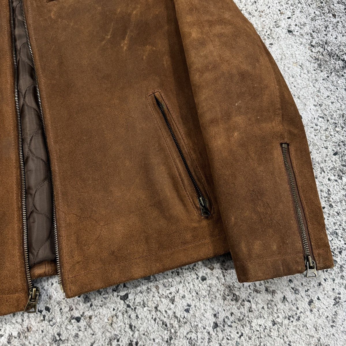 Levi's Vintage Levi's Cognac Brown Suede Cafe Racer Jacket Size US M / EU 48-50 / 2 - 16 Thumbnail