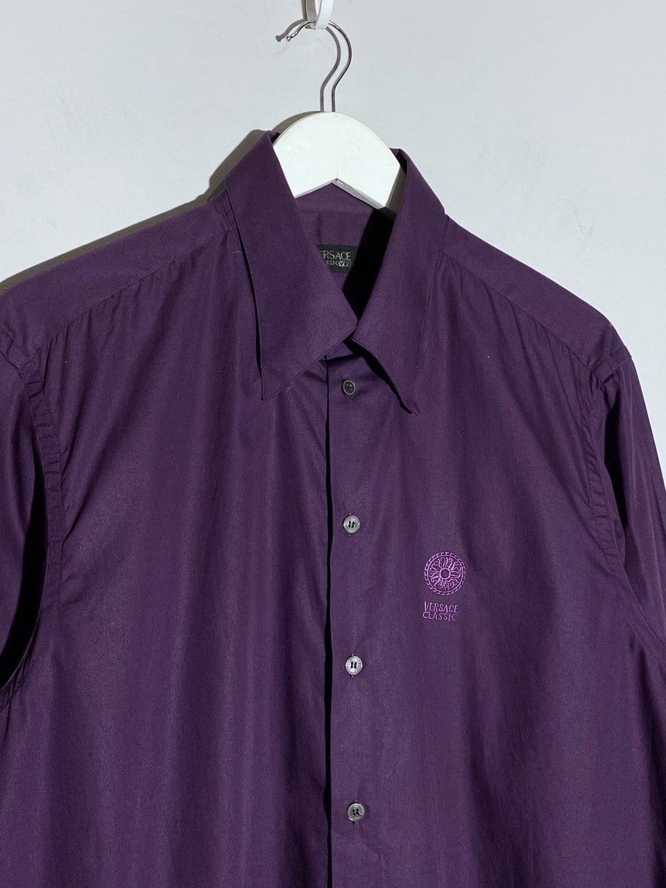 Versace Vintage Versace Classic Purple Shirt Size US L / EU 52-54 / 3 - 3 Thumbnail