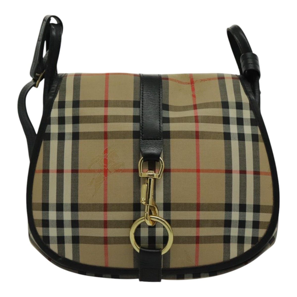 Burberry Nova Check Beige Canvas Shoulder Bag (Pre-Owned) Size ONE SIZE - 1 Thumbnail