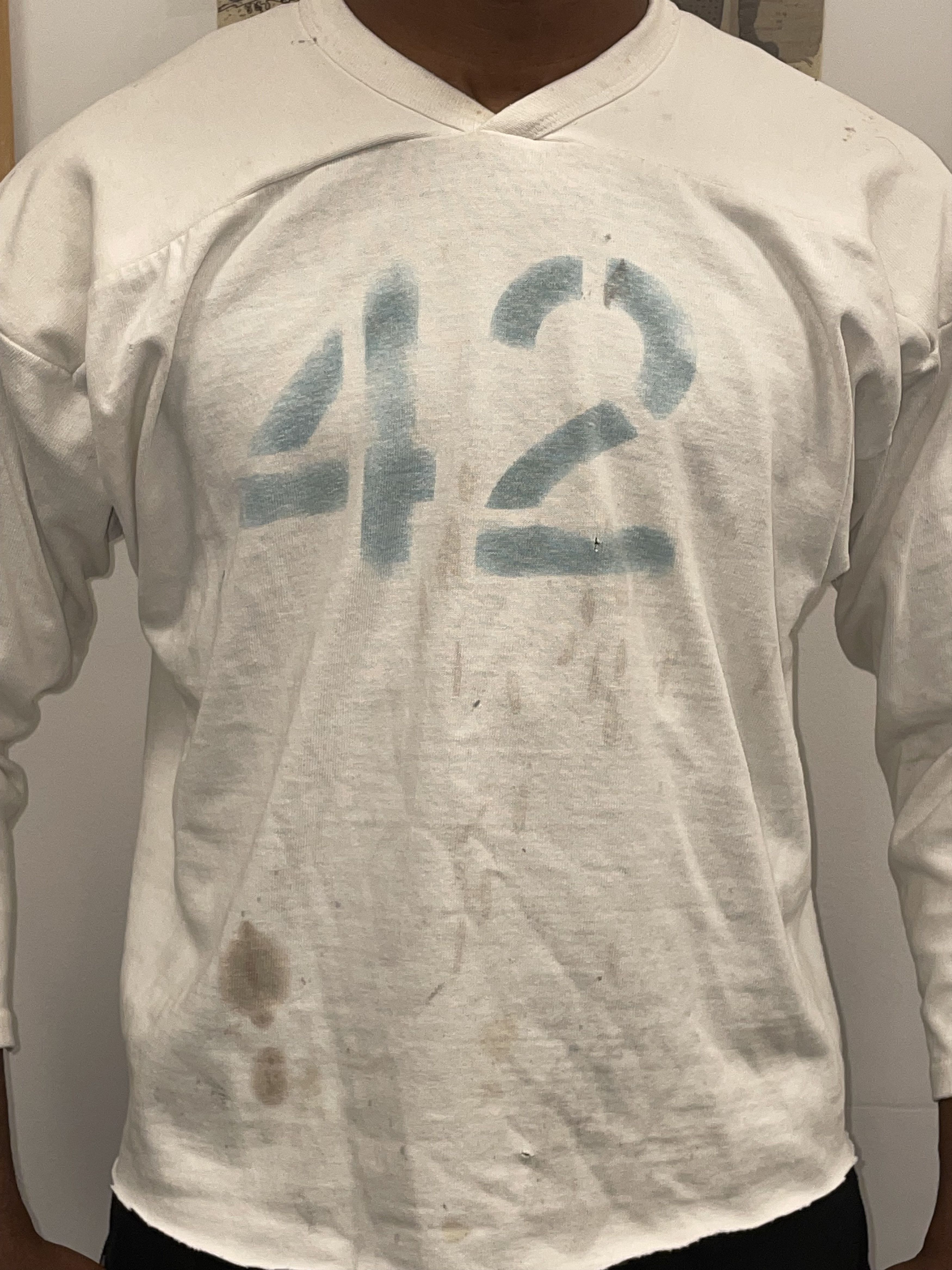 Vintage 50s Distressed Cotton Football Jersey Size US M / EU 48-50 / 2 - 2 Thumbnail