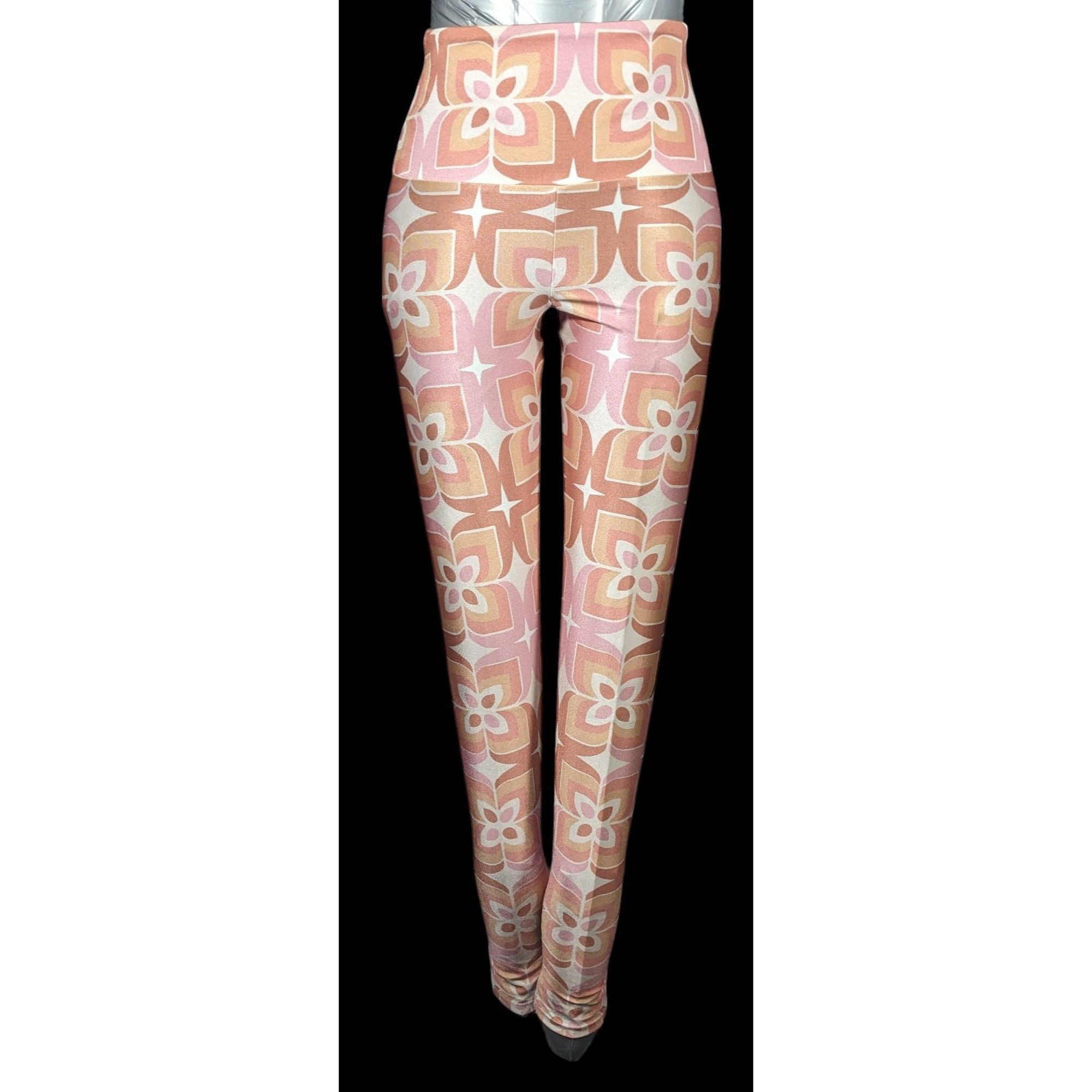 Other Goldsheep Retro Printed Pink And Orange Leggings Size 24" / US 00 / IT 34 - 1 Thumbnail
