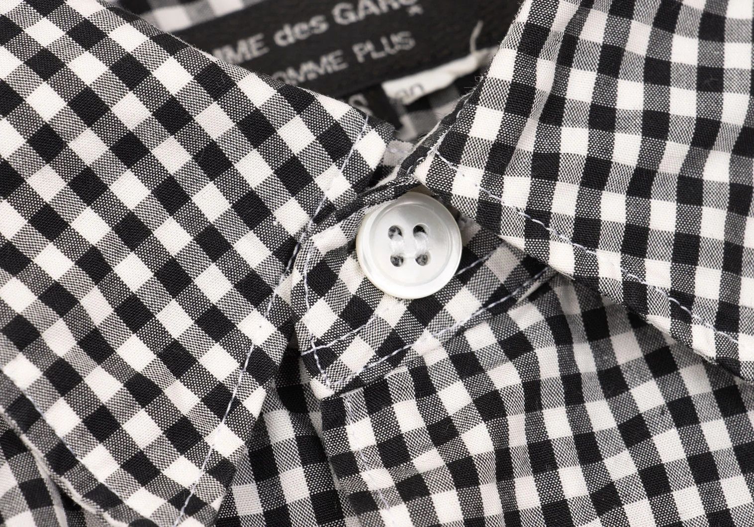 Comme des Garcons Homme Plus Gingham Check Frill Sleeve Shirt Black White XS Size US XS / EU 42 / 0 - 5 Thumbnail