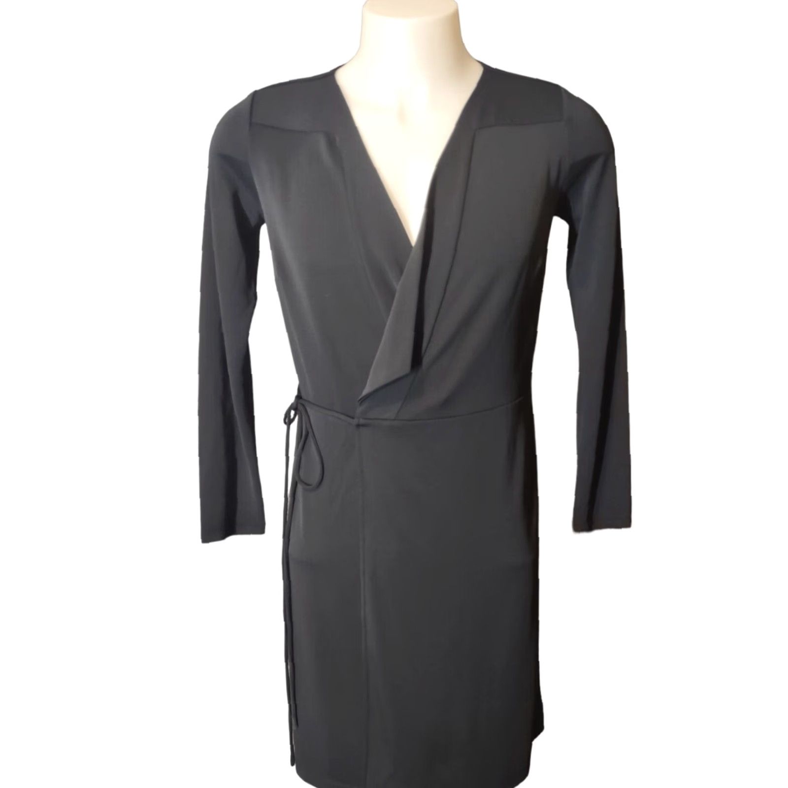 ann taylor black wrap dress Ann Taylor Wrap Dress Black Size 8 SKU 000067-6  Designers On A Dime