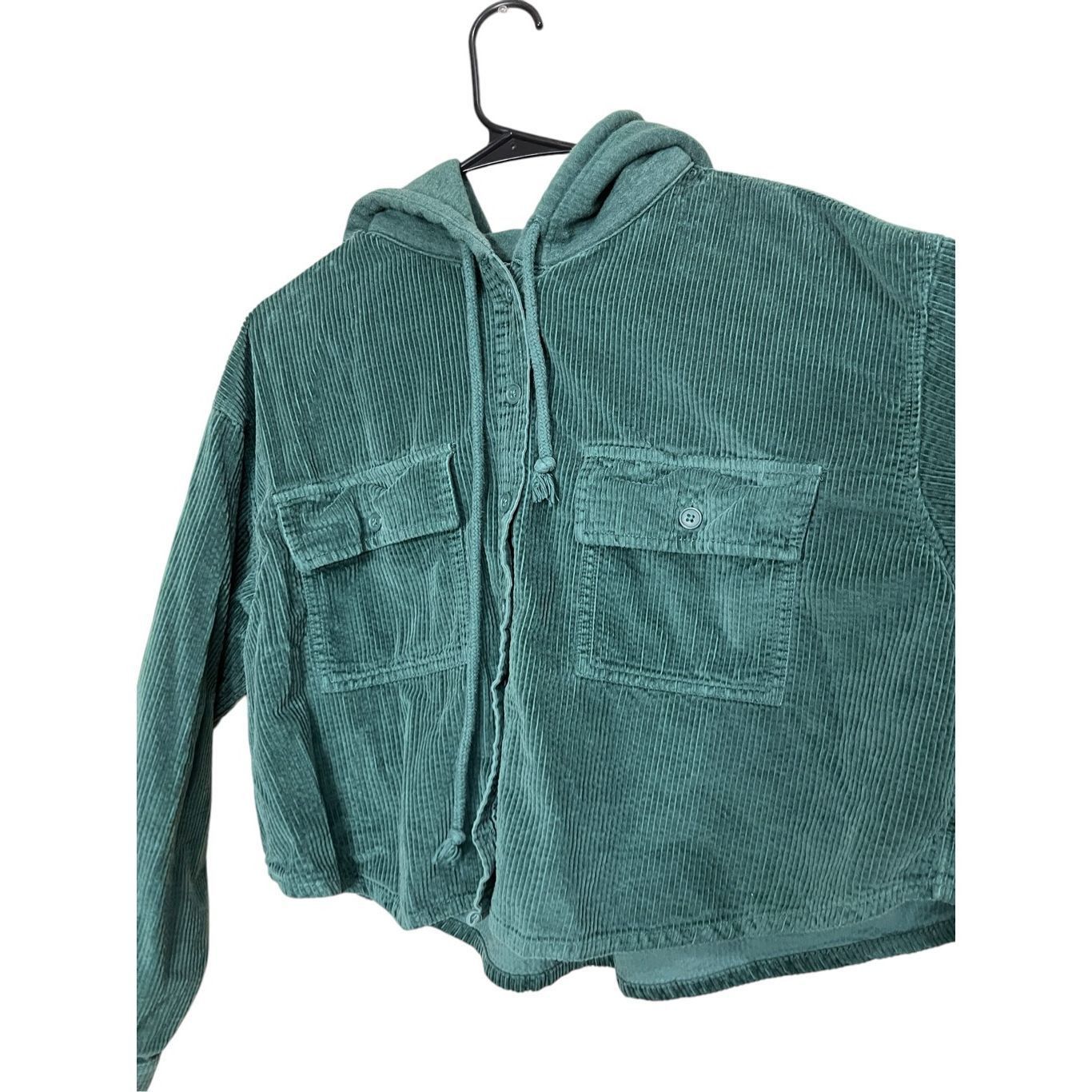 American Eagle Outfitters American Eagle Corduroy Button-Up Cropped Shirt Jacket Shack Size L / US 10 / IT 46 - 2 Thumbnail