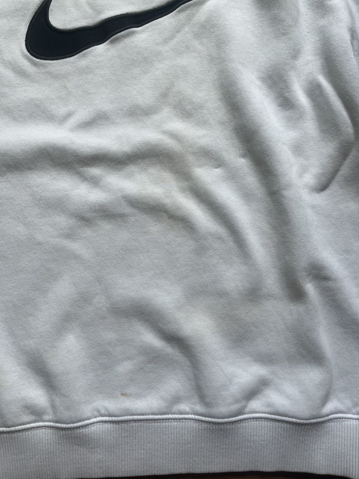 Nike Vintage Nike Big Swoosh White Sweatshirt Gray Tag Size US S / EU 44-46 / 1 - 5 Thumbnail
