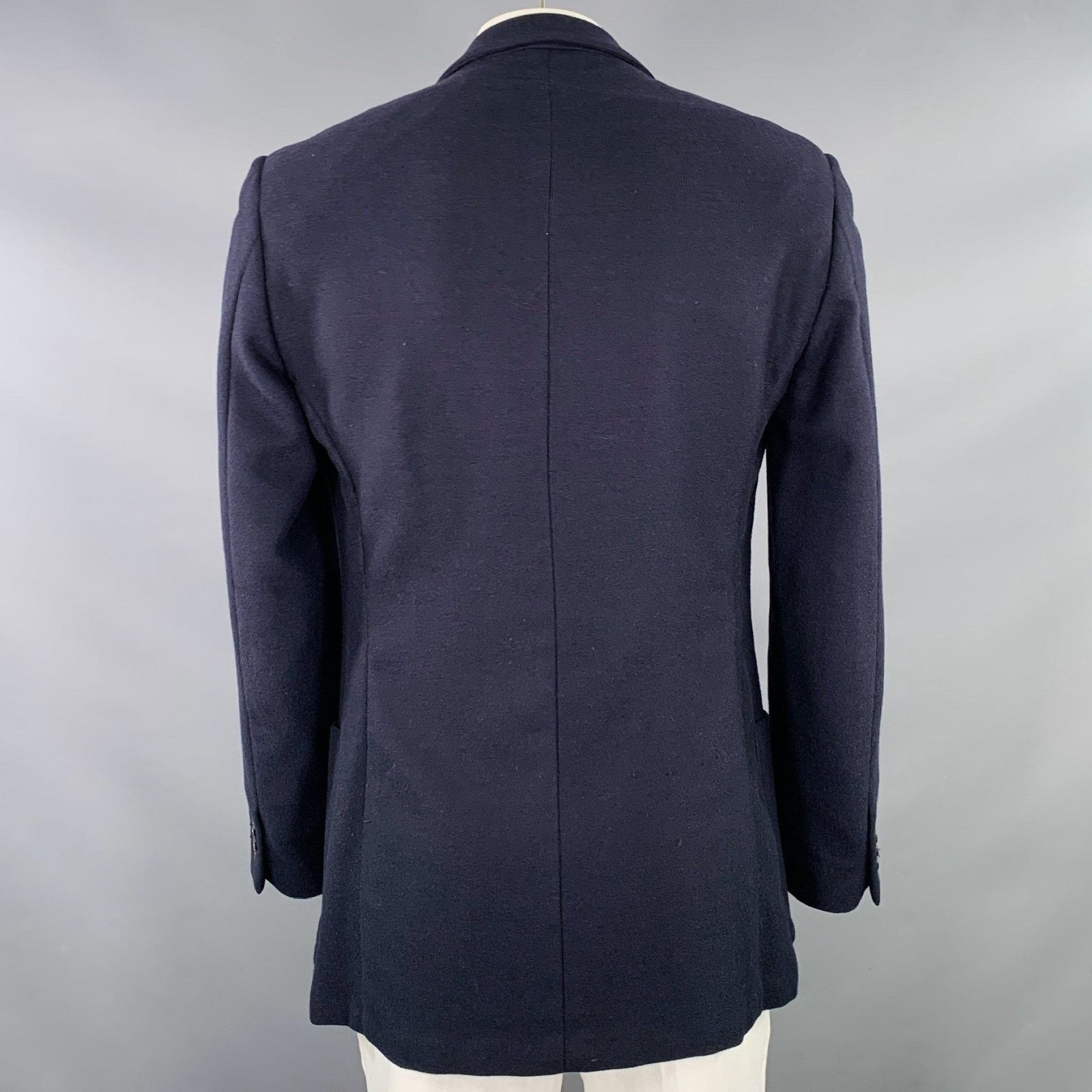 Ermenegildo Zegna Size 42 Navy Cashmere Wool Notch Lapel Jacket Size US L / EU 52-54 / 3 - 3 Thumbnail