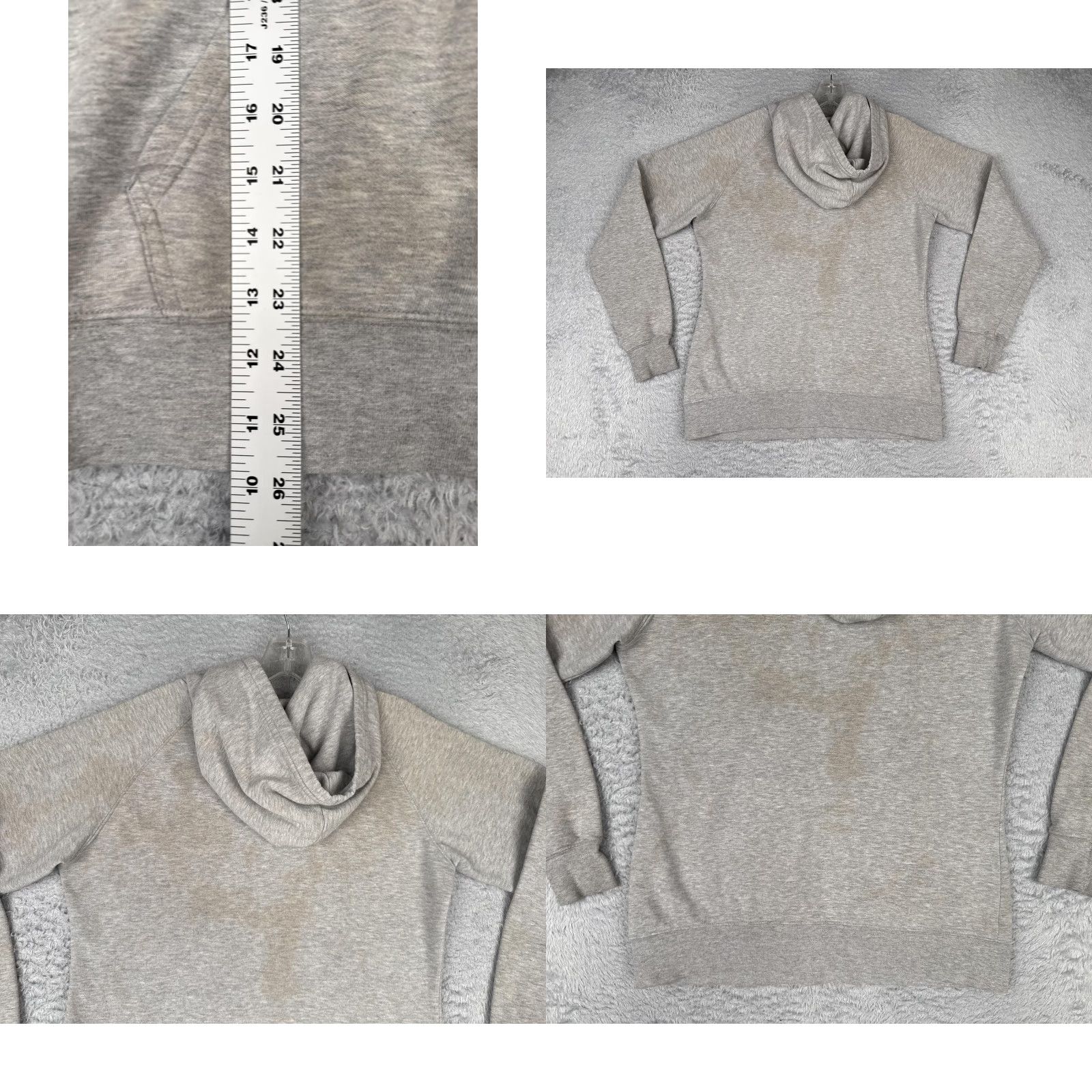 The North Face The North Face Hoodie Womens M Gray Pullover Logo Fleece Sweatshirt STains Size M / US 6-8 / IT 42-44 - 9 Thumbnail
