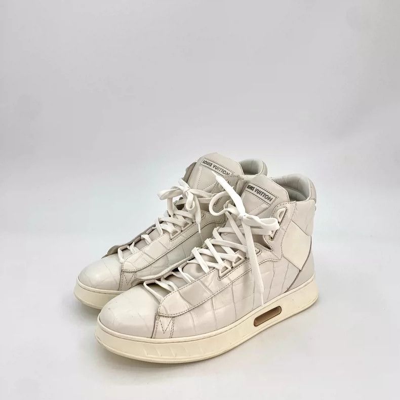 Louis Vuitton Louis Vuitton White alligator leather lace-up casual high- Size US 7 / EU 40 - 1 Thumbnail